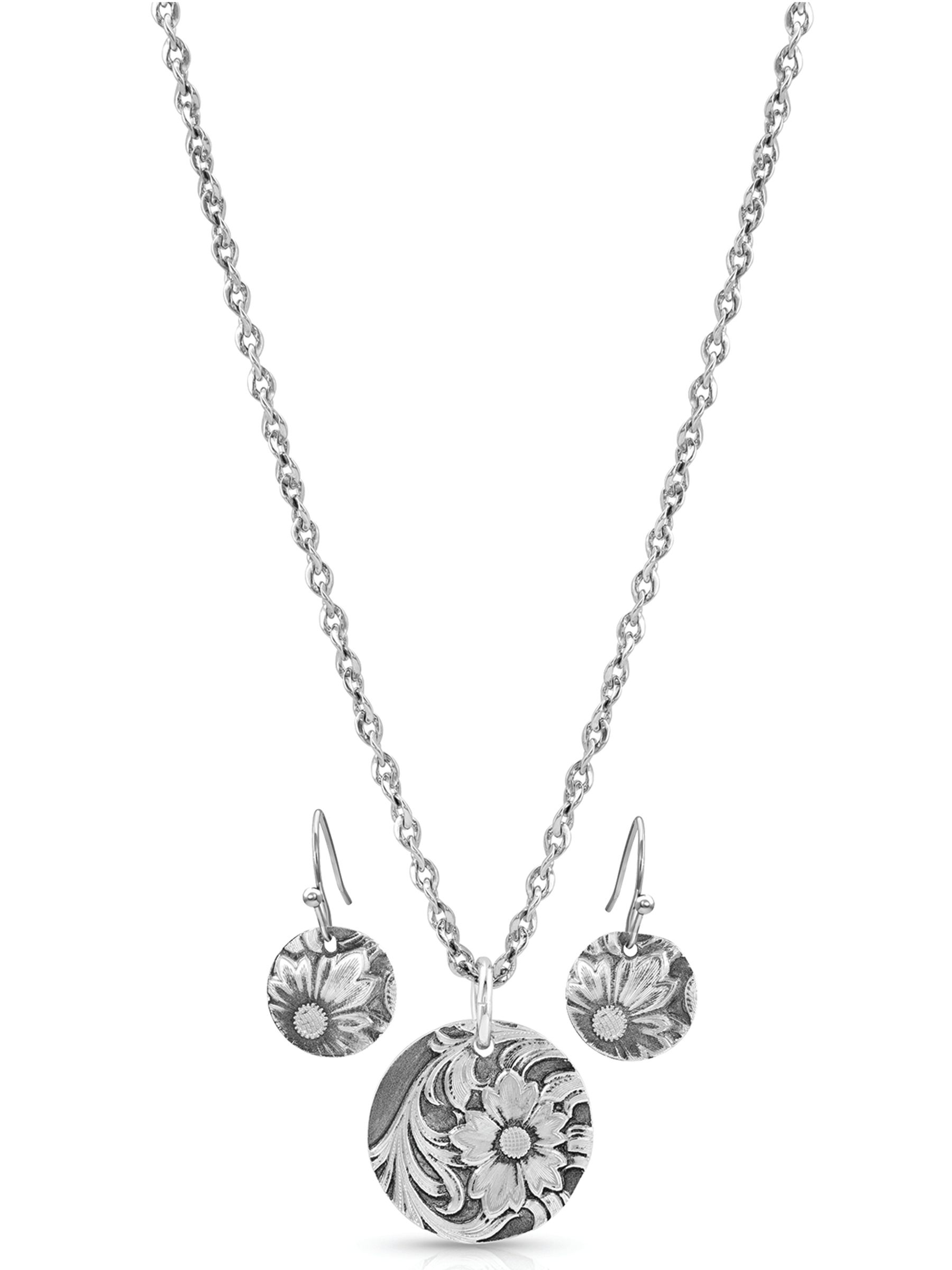 Montana Silversmiths Art Of The Buckle Necklace and Earrings Set