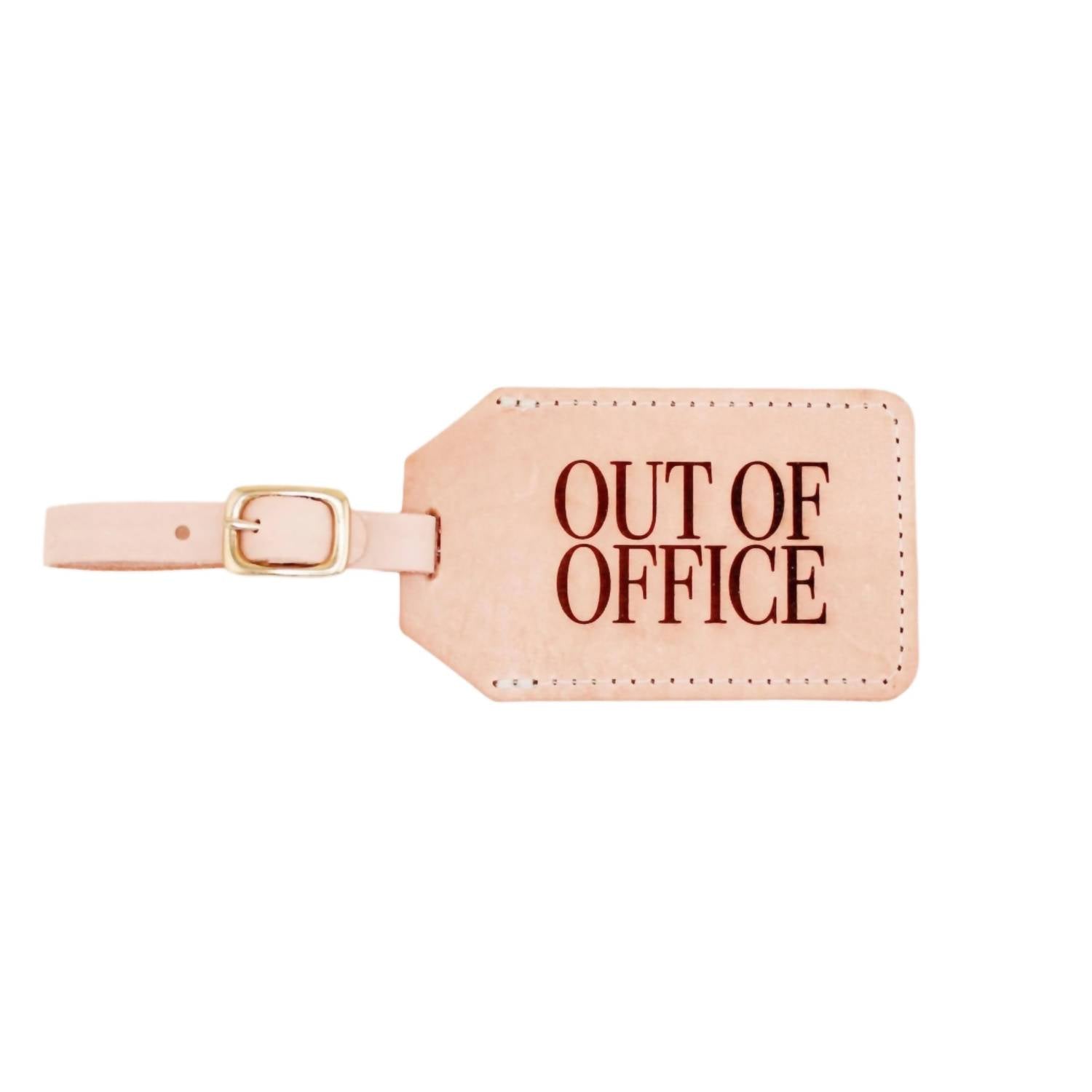 Out Of Office Luggage Tag In Peach
