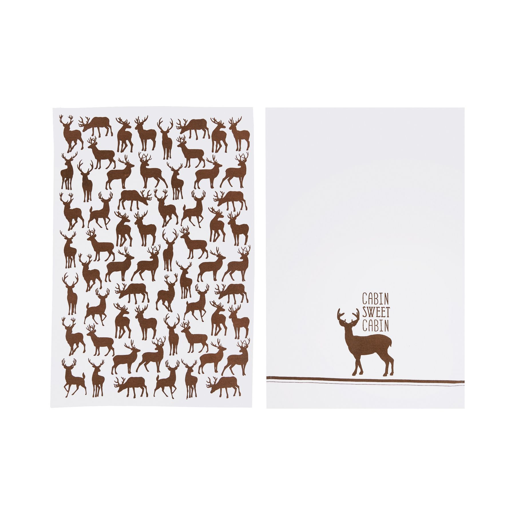 C&F Home Cabin Sweet Cabin Deer Print Kitchen Towel 2-Piece Set