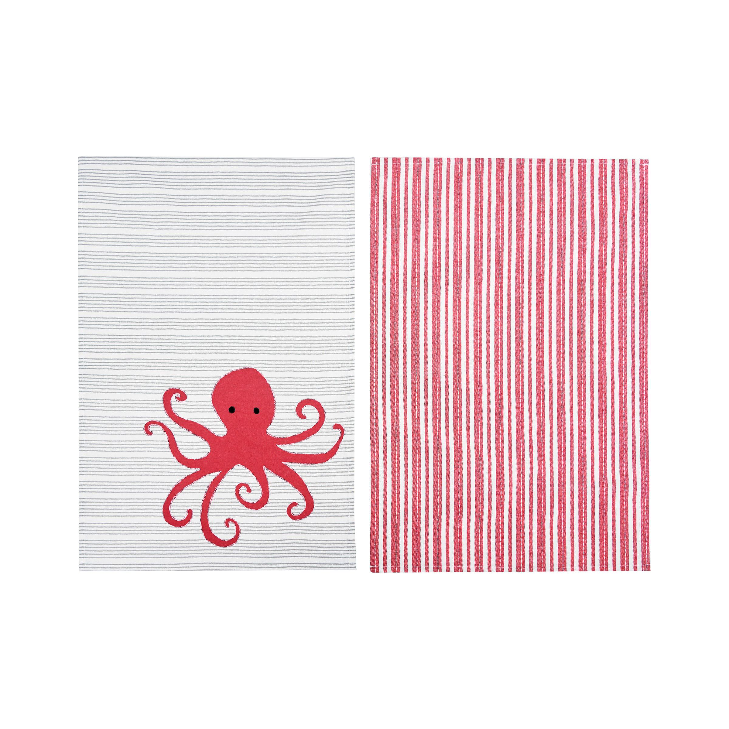 C&F Home Octopus Stripe Towel 2-Piece Set