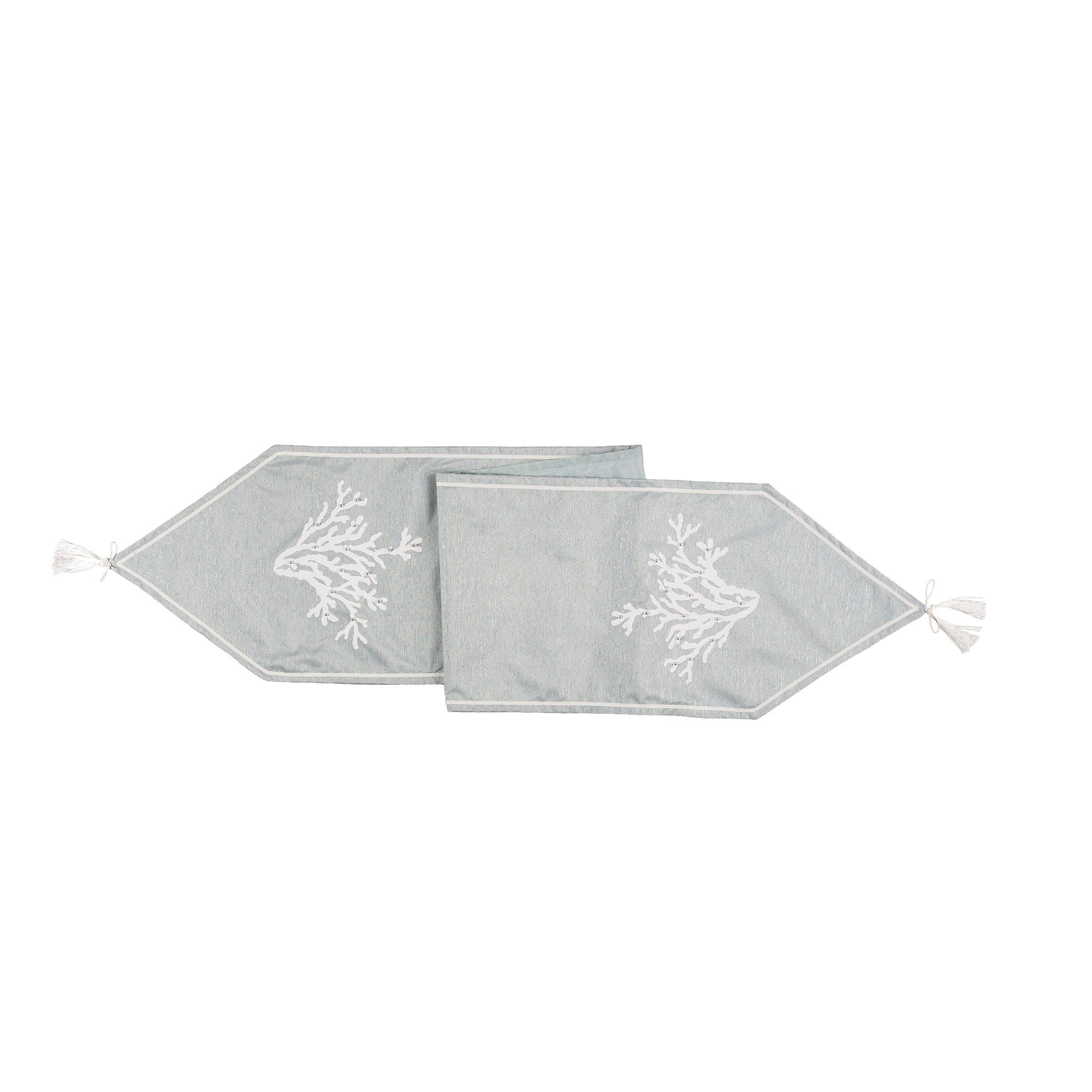 C&F Home Seafoam Blue Coral Table Runner