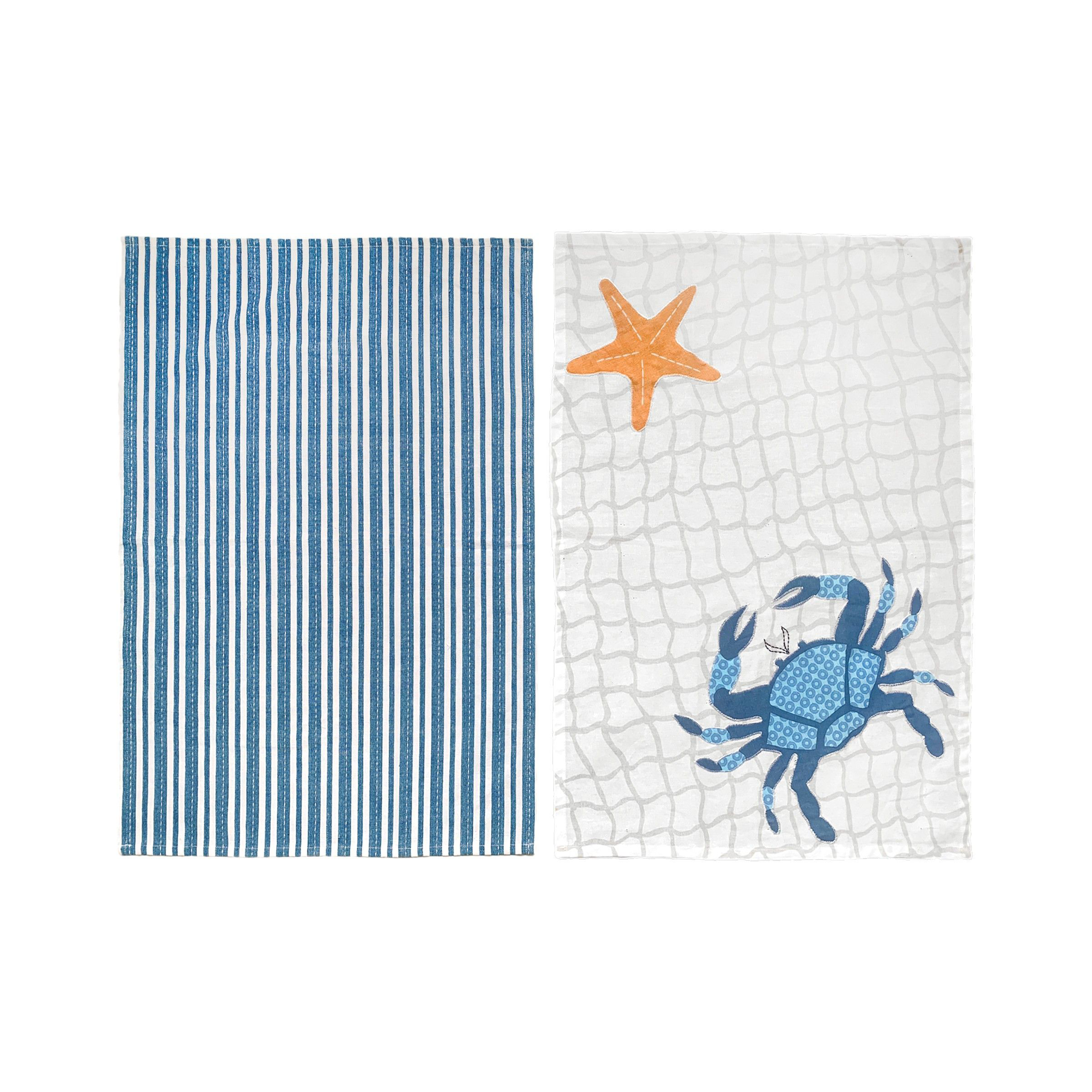 C&F Home Crab Stripe All-Purpose Towel 2-Piece Set