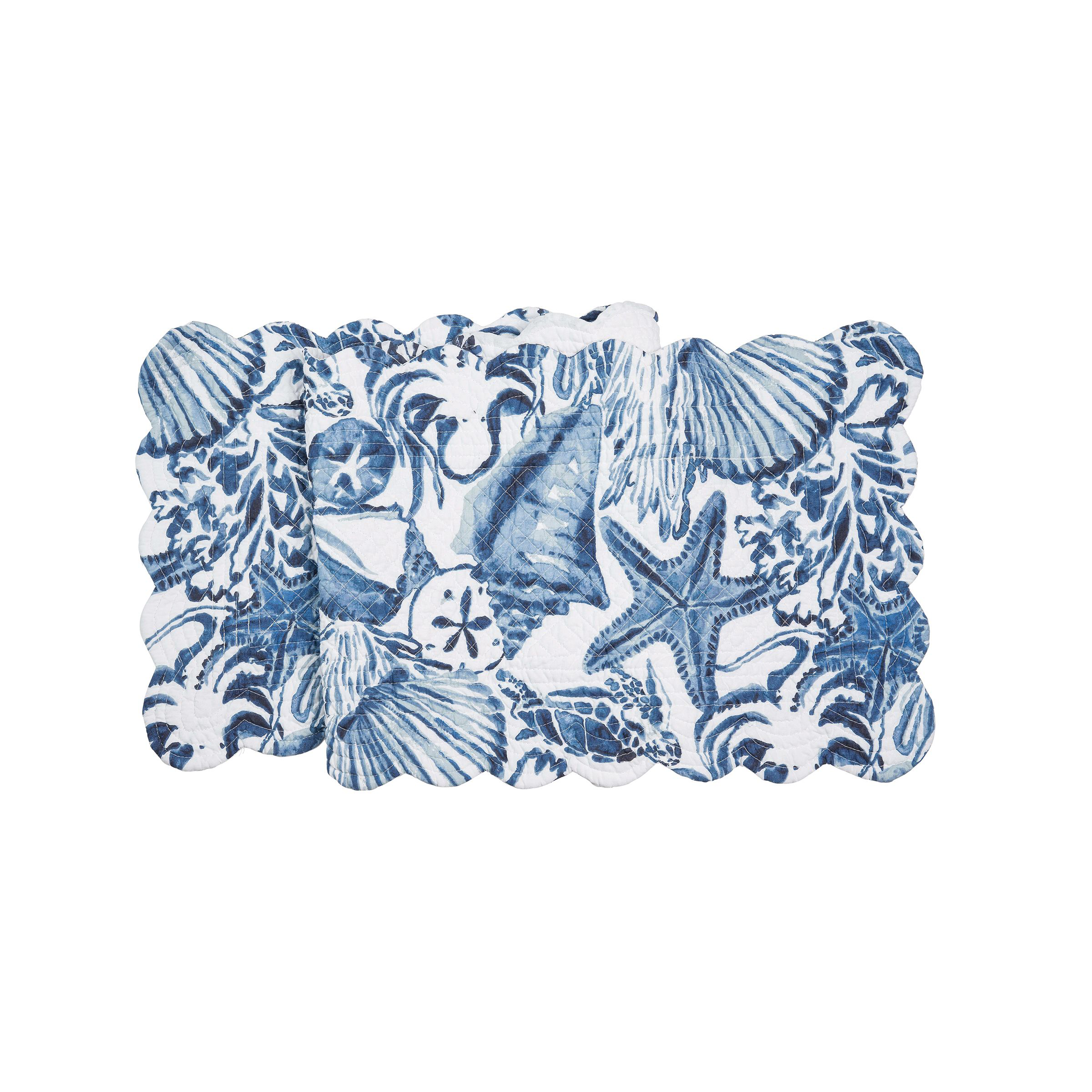 C&F Home Blue Coast Shells Table Runner