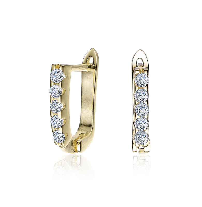 Rachel Glauber 14k Gold Plated Cubic Zirconia Hoop