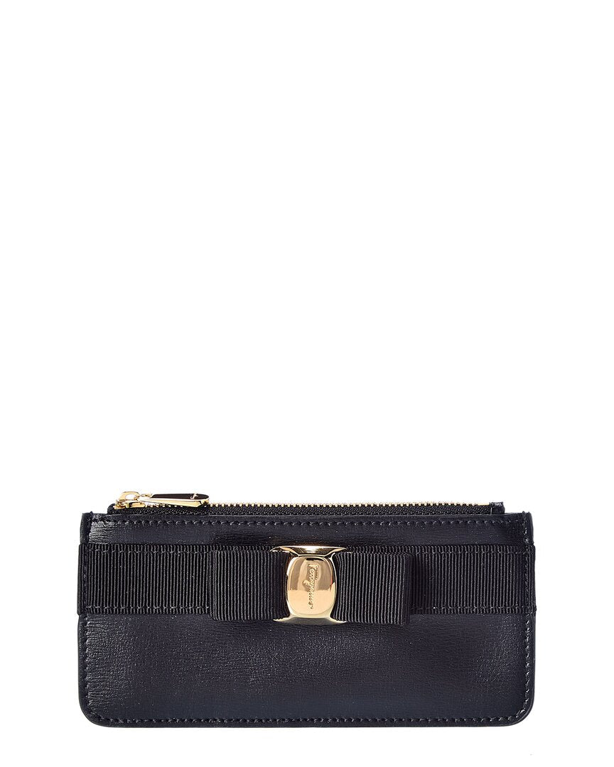 Ferragamo Vara Bow Leather Card Holder