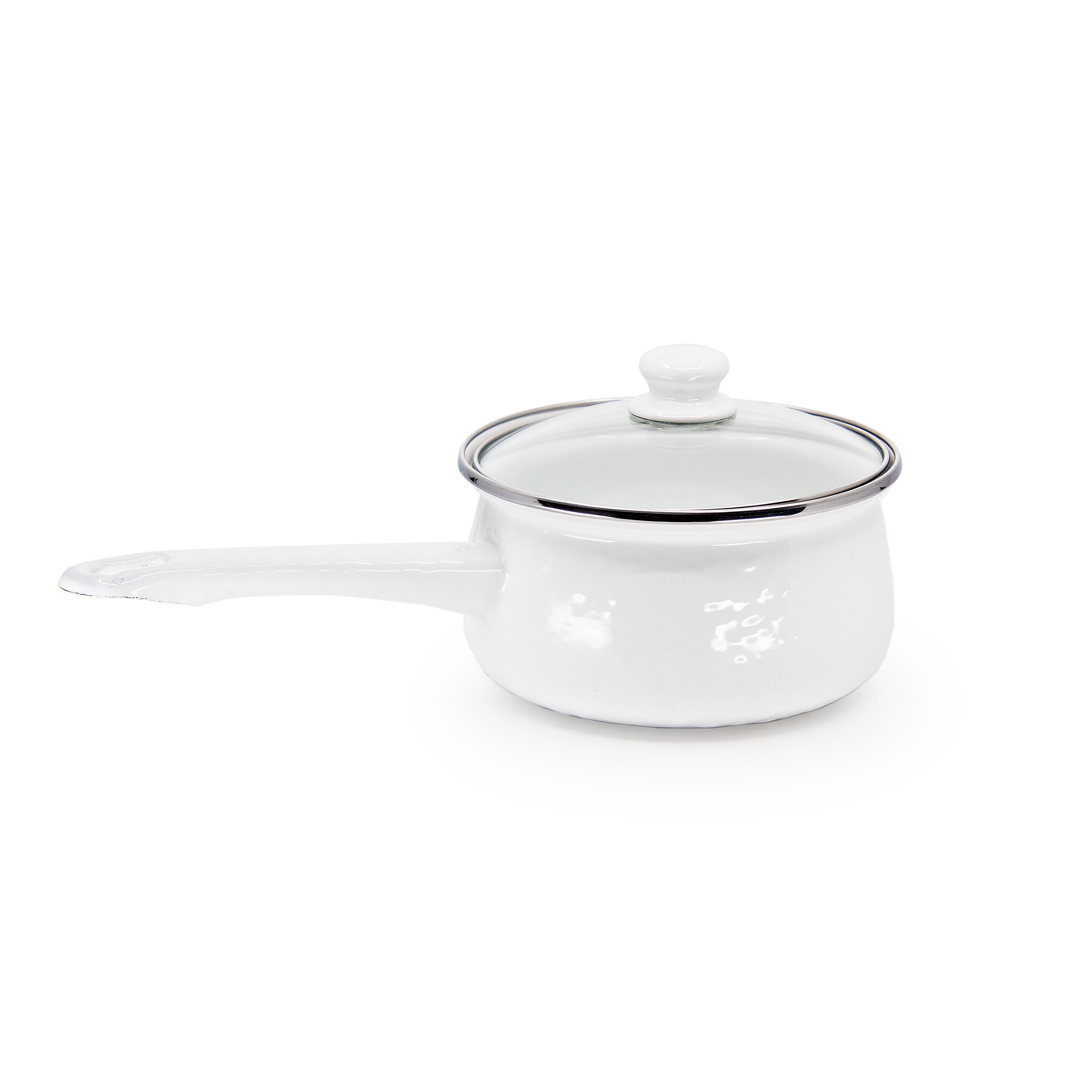 Golden Rabbit White Enamelware Collection Sauce Pan