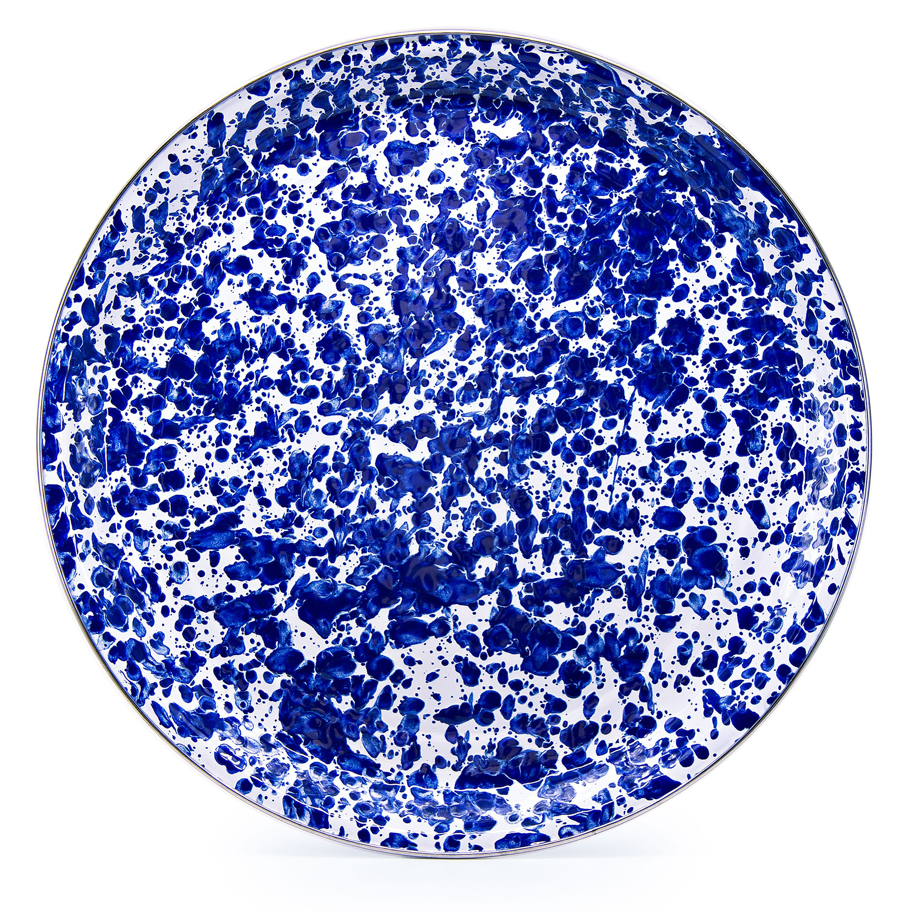 Golden Rabbit Enamelware Cobalt Swirl Tray