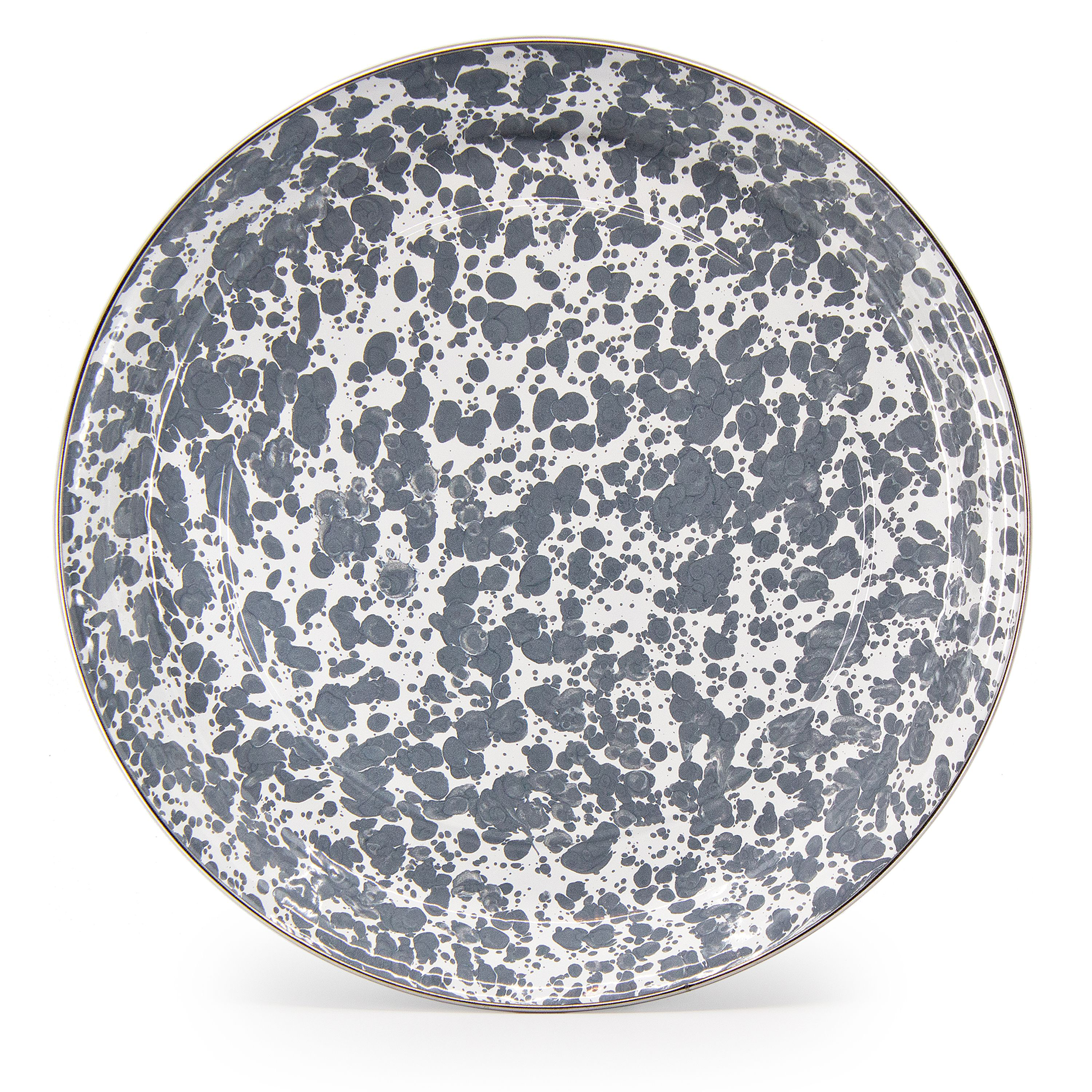 Golden Rabbit Enamelware Grey Swirl Tray