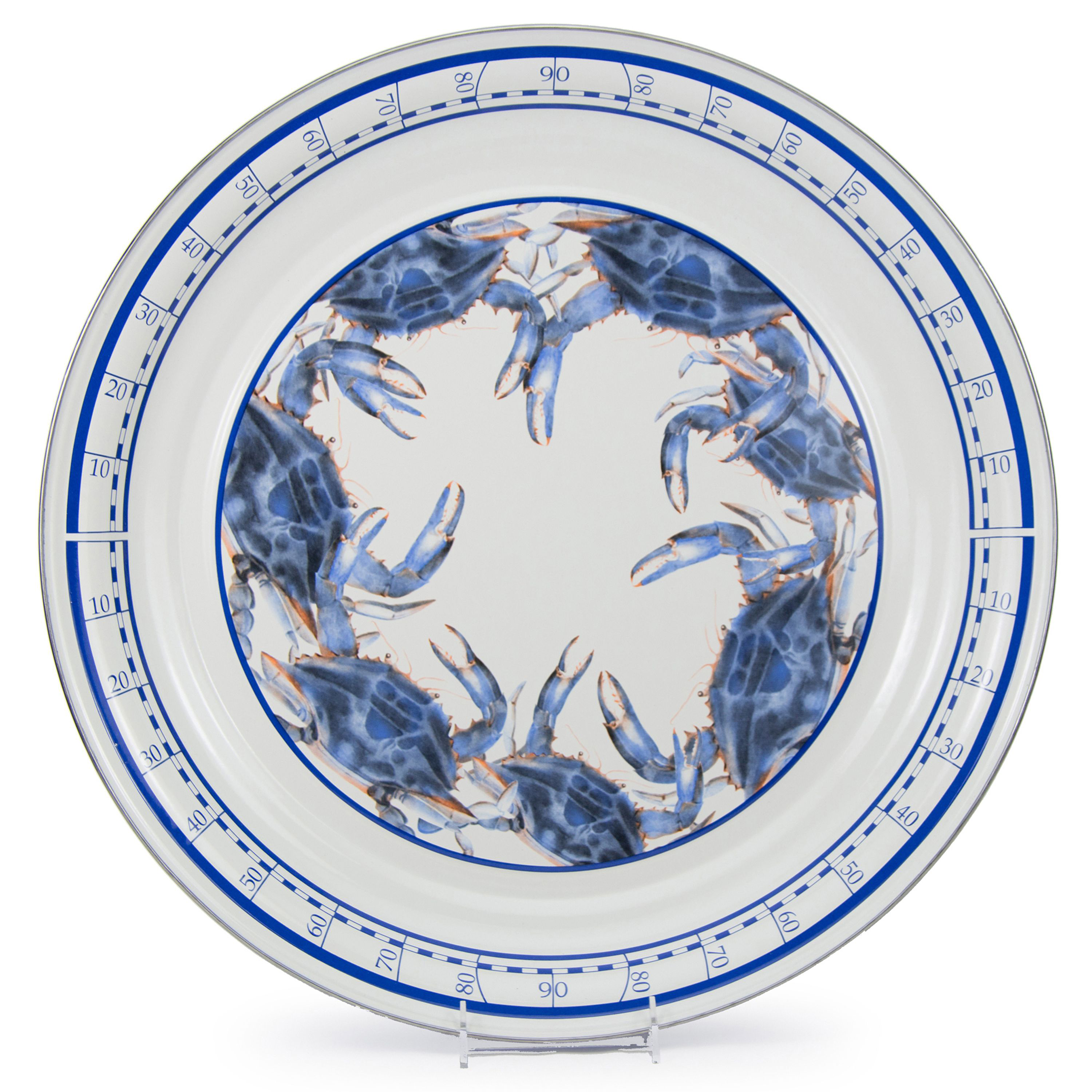 Golden Rabbit Enamelware Blue Crab Tray