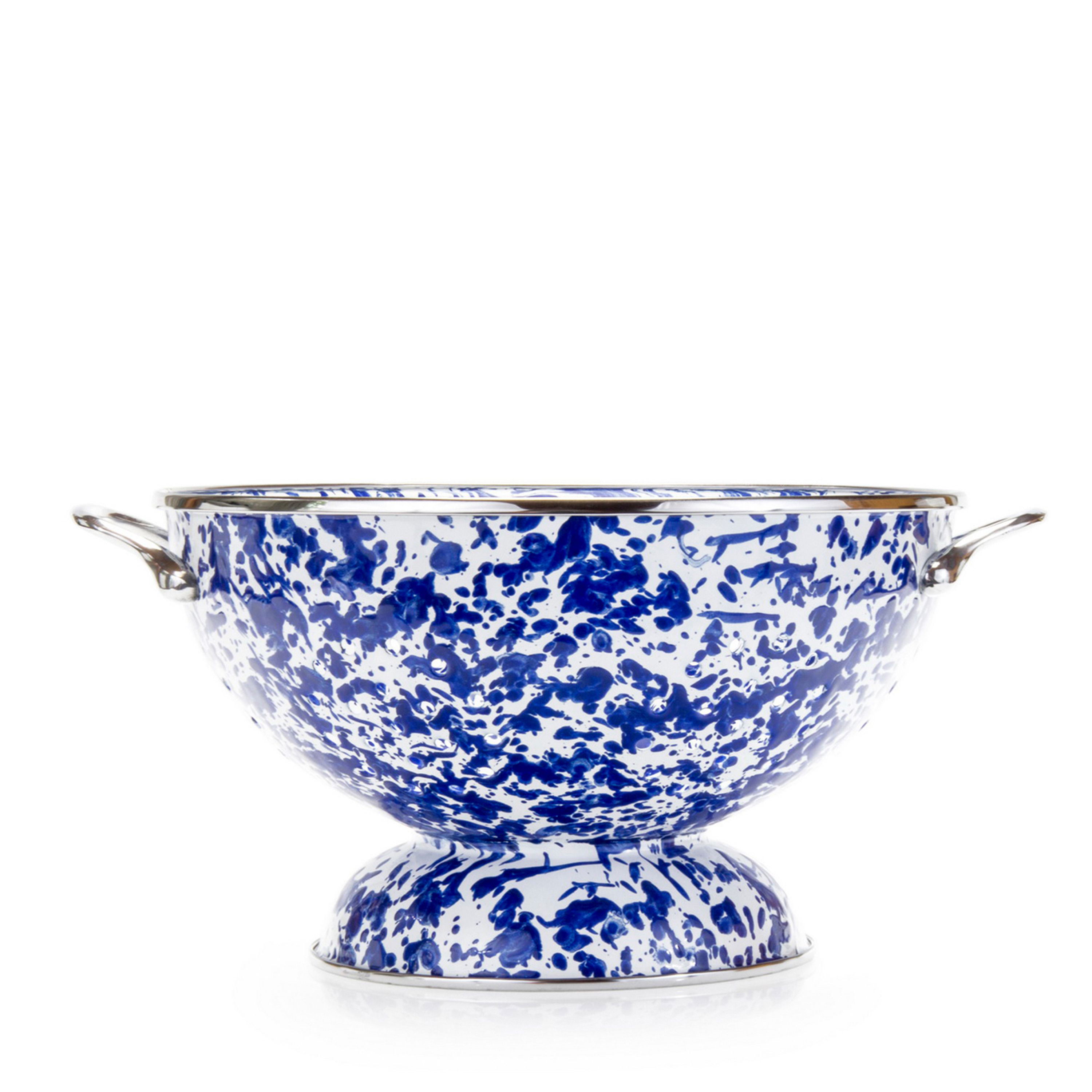 Golden Rabbit Cobalt Swirl Enamelware Colander