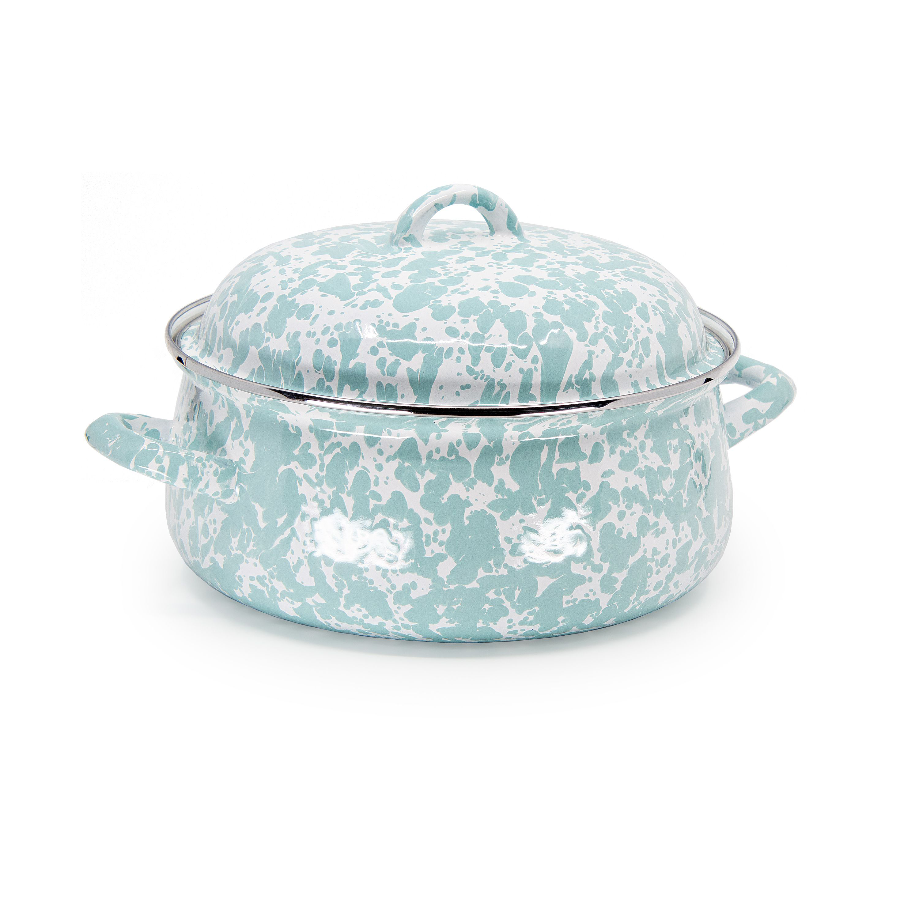 Golden Rabbit Sea Glass Enamelware Dutch Oven