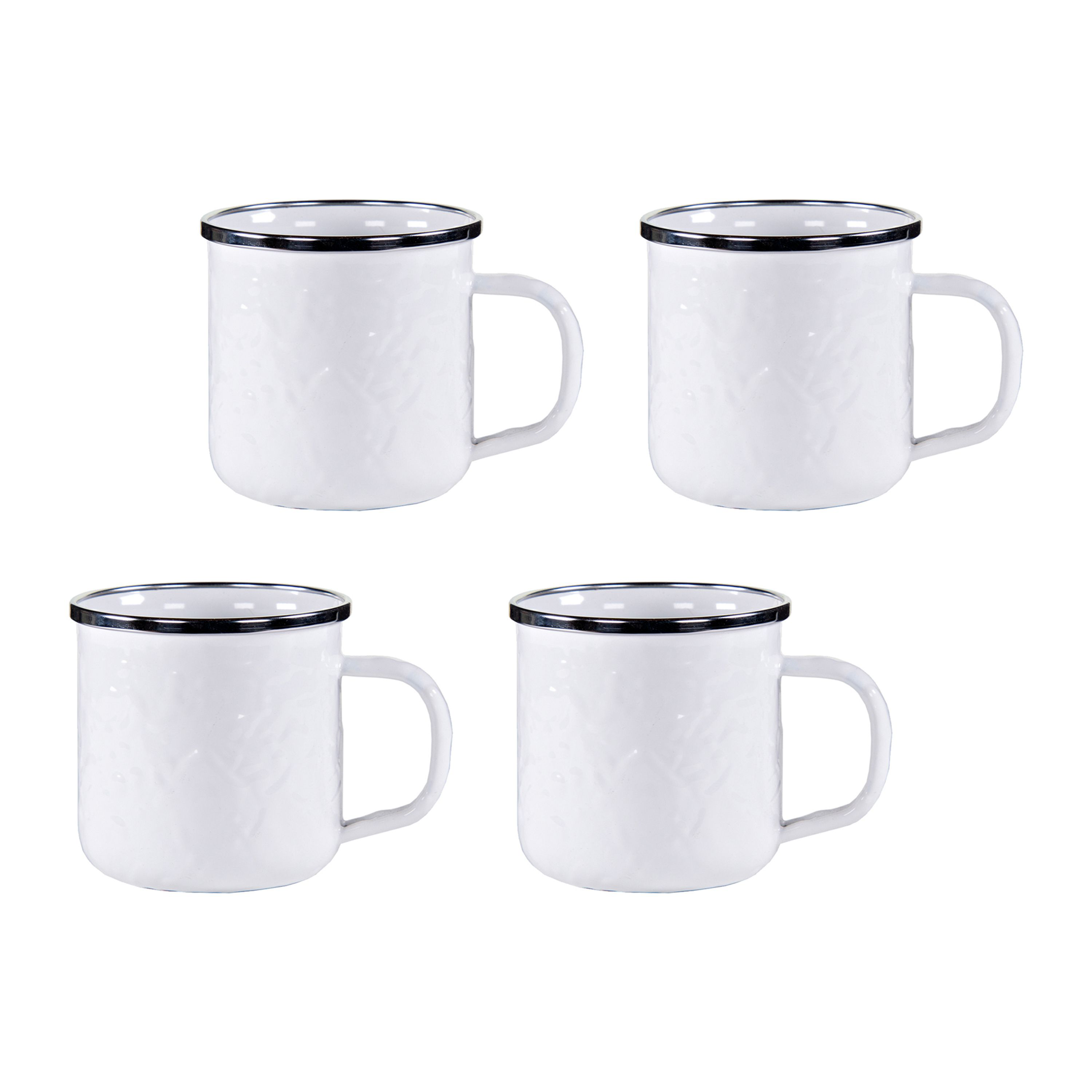 Golden Rabbit White Enamelware Collection Adult Mug Set of 4