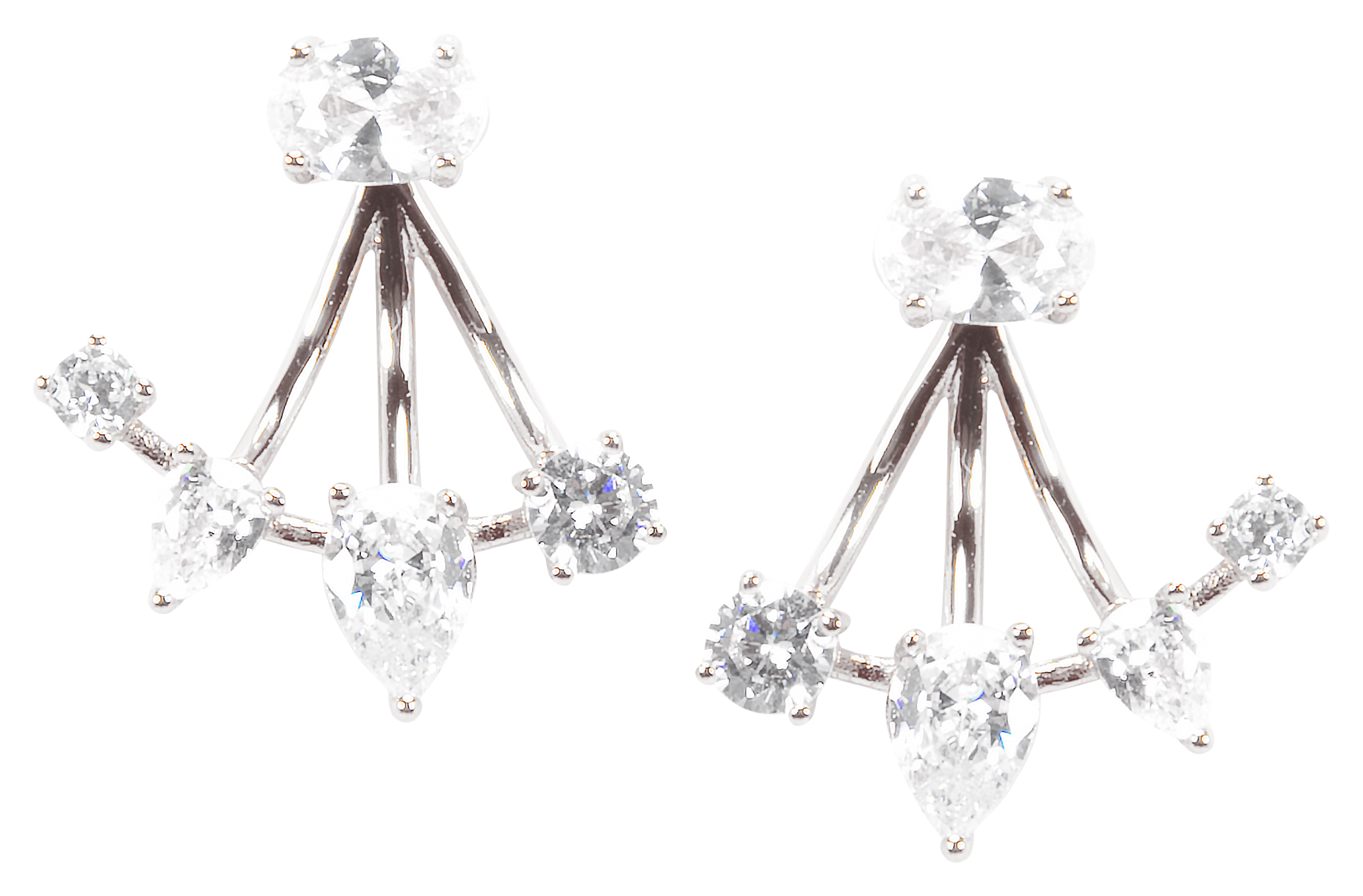 Amanda Blu Silver Stud Earrings with Ear Enhancers