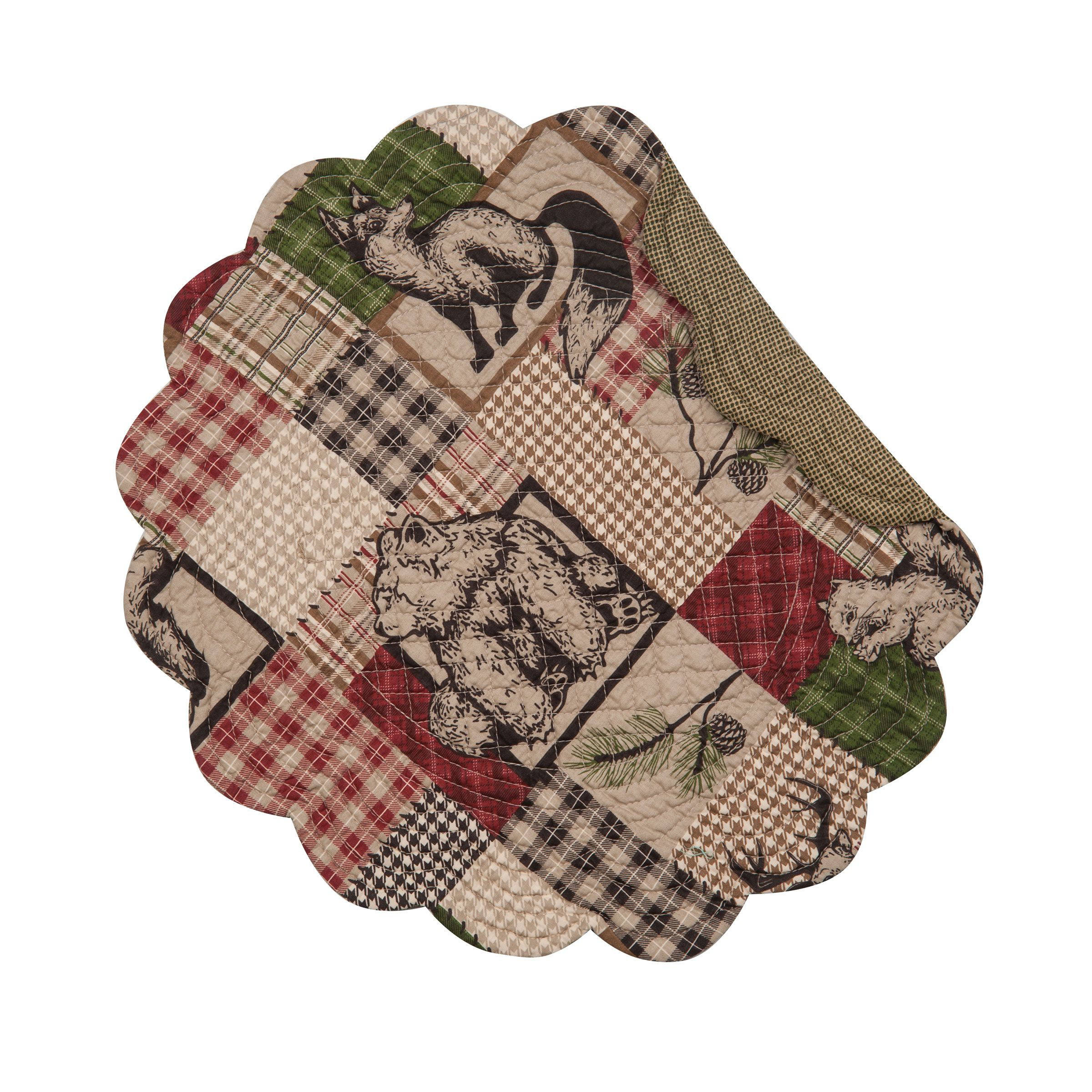 C&F Home Caleb Deer and Bear Round Placemat Set of 6