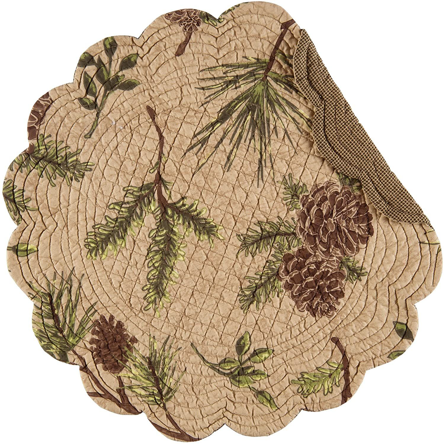 C&F Home Woodland Retreat Pinecone Round Placemat 6-Piece Set