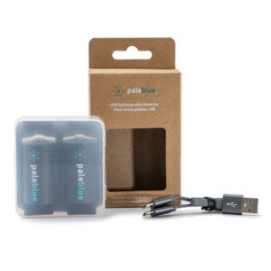PB-C-6pk Pale Blue Lithium Ion Rechargeable C Batteries - 6 pack