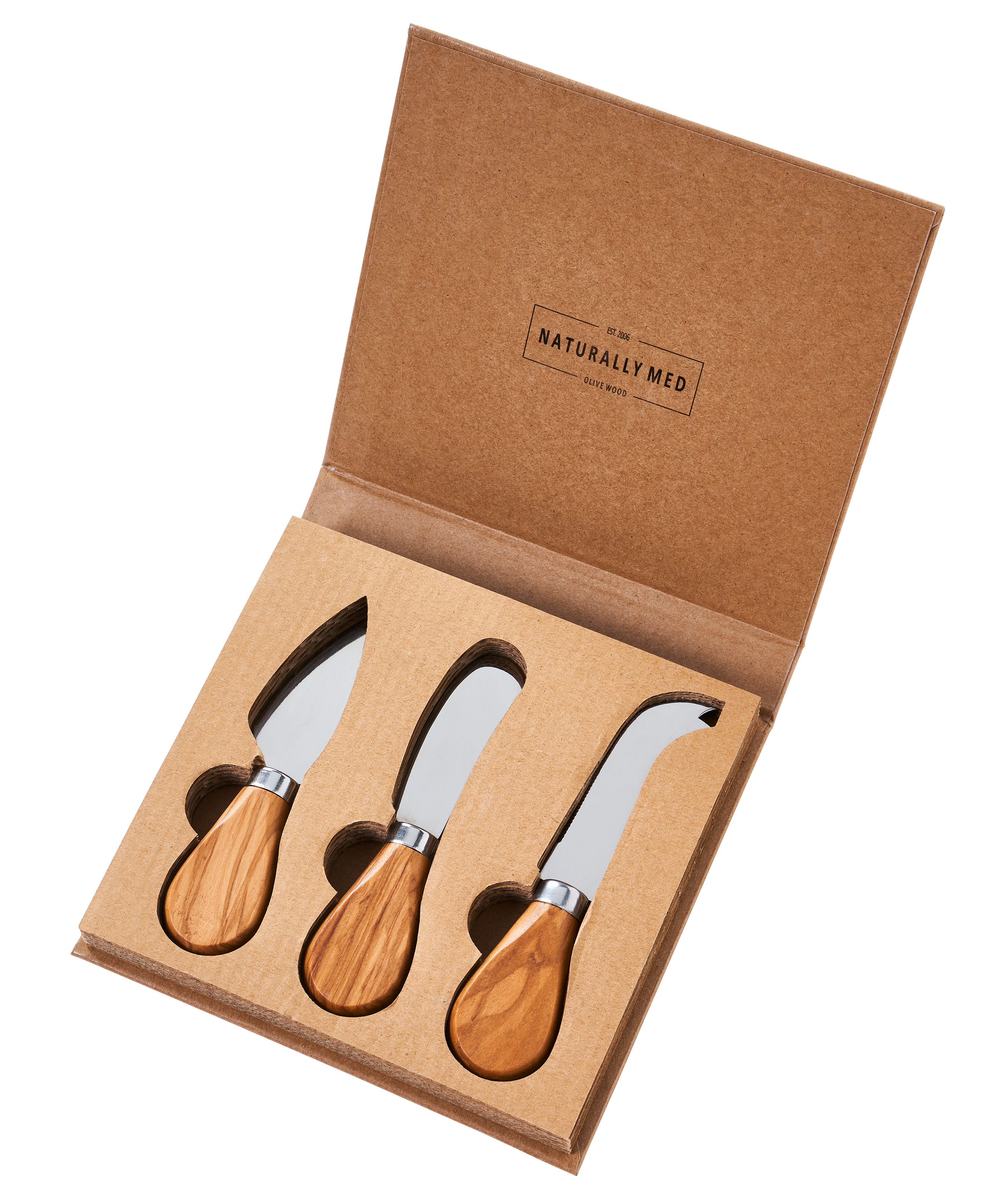 Selbrae House Olive Wood 3-Piece Mini Cheese Knife Set
