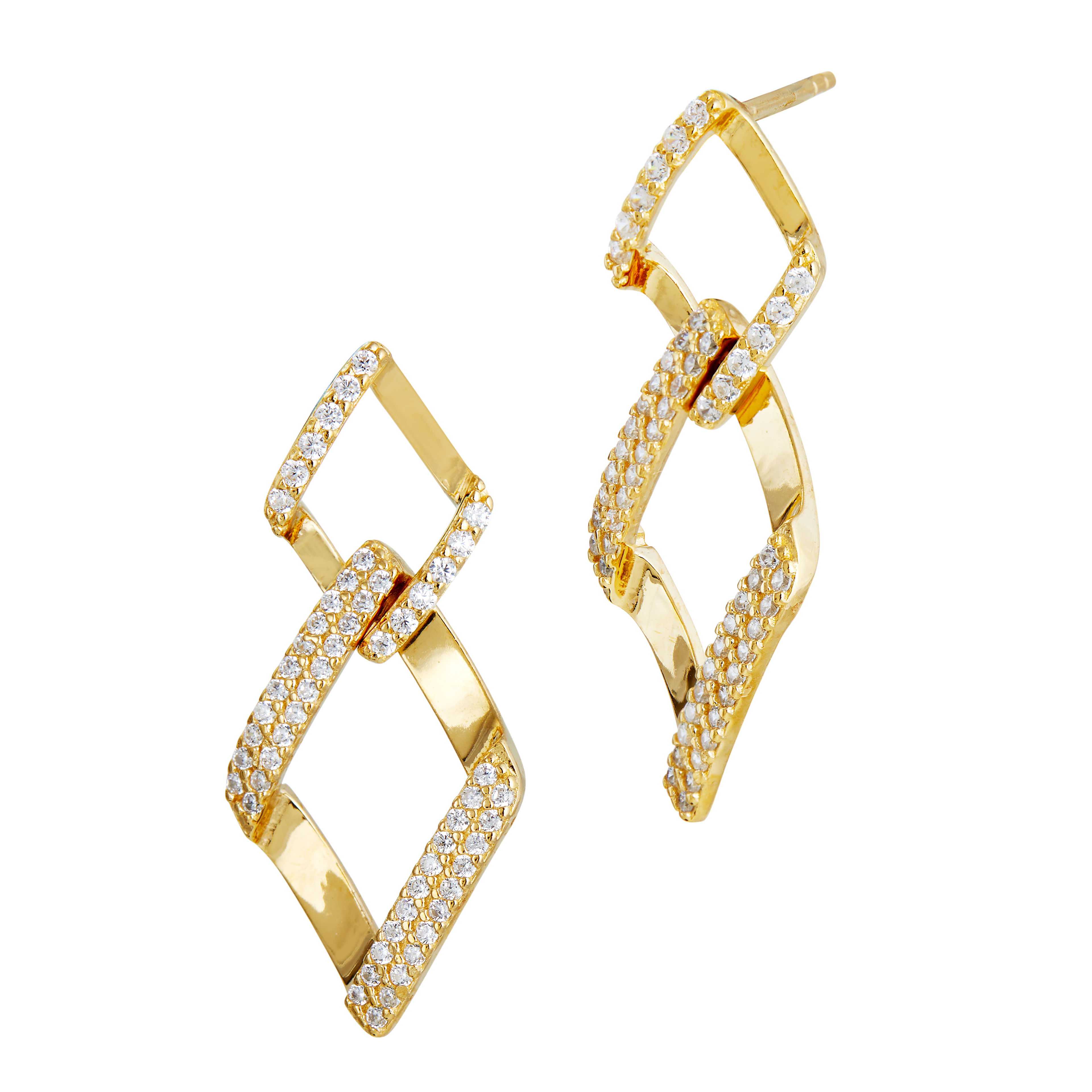 18K Vermeil Cz Linear Drop