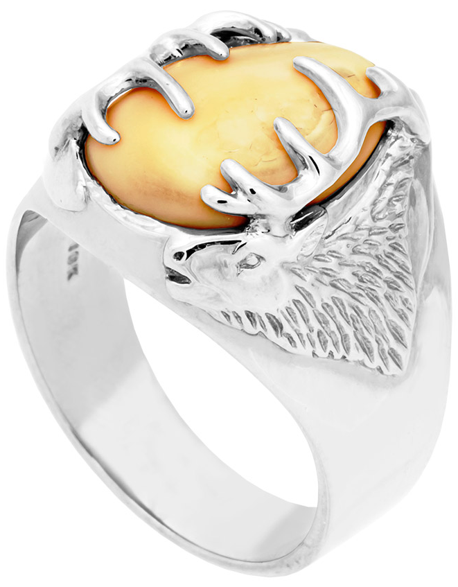 Frontier Collection Men's Custom Sterling Silver Antler Ring