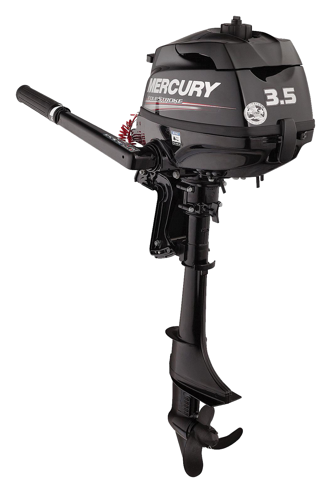 Mercury 3.5hp Tiller FourStroke Outboard Motor 20'' Shaft, Manual Tilt/Trim, Manual Start