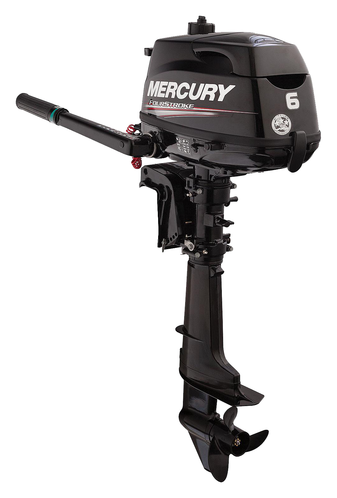 Mercury 6hp Tiller FourStroke Outboard Motor 20'' Shaft, Manual Tilt/Trim, Manual Start