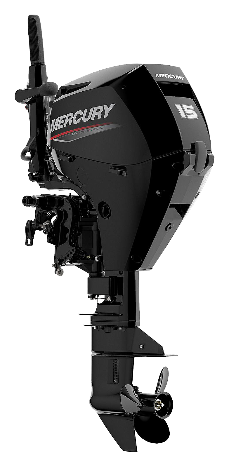 Mercury 15hp EFI Tiller FourStroke Outboard Motor 20'' Shaft, Manual Tilt/Trim, Manual Start