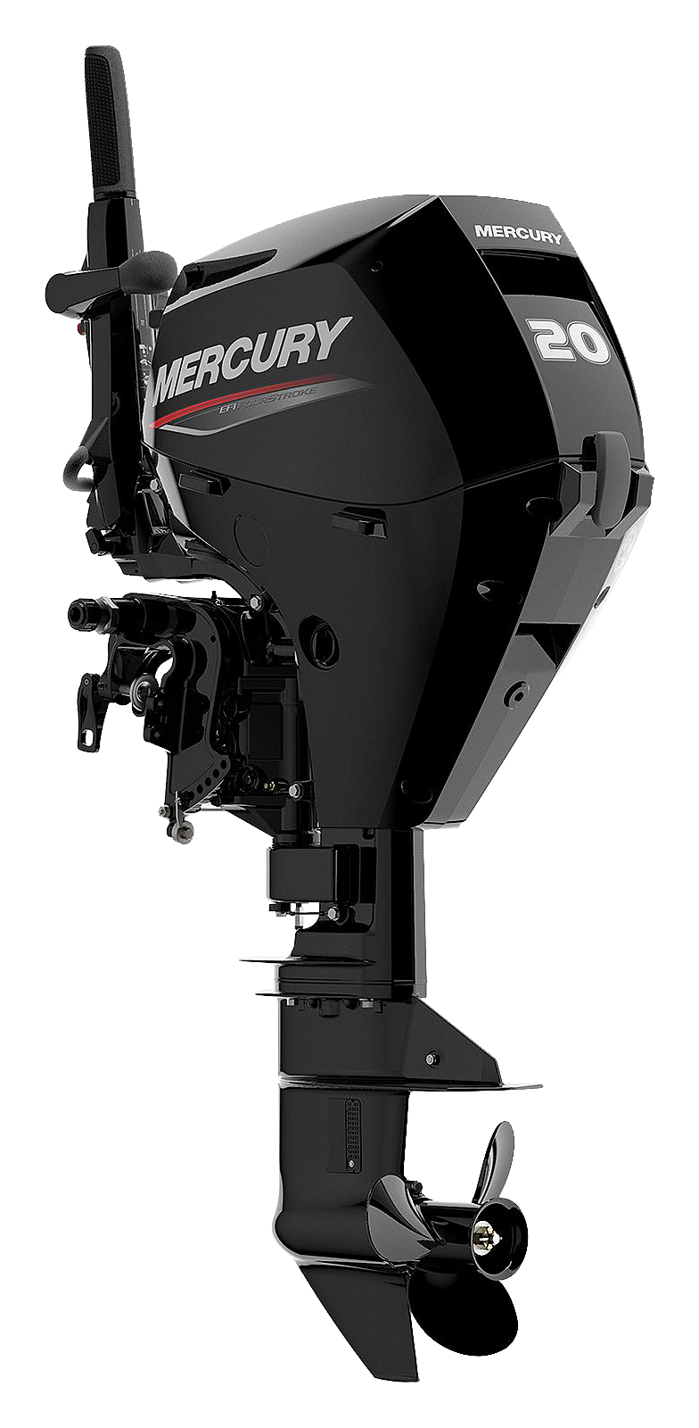 Mercury 20hp EFI Tiller FourStroke Outboard Motor 20'' Shaft, Manual Tilt/Trim, Manual Start
