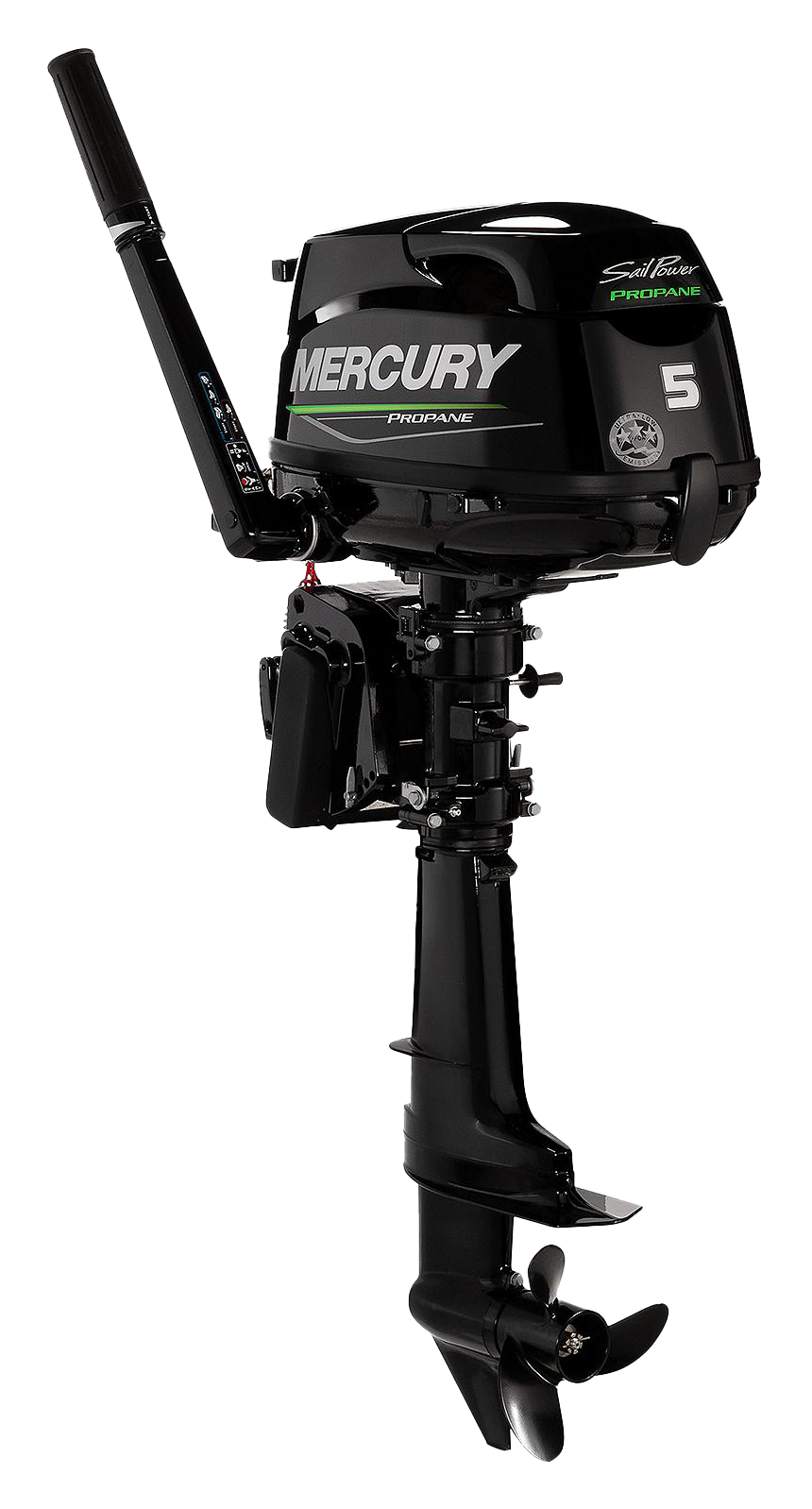 Mercury 5hp Tiller Propane FourStroke Outboard Motor, 15" Shaft
