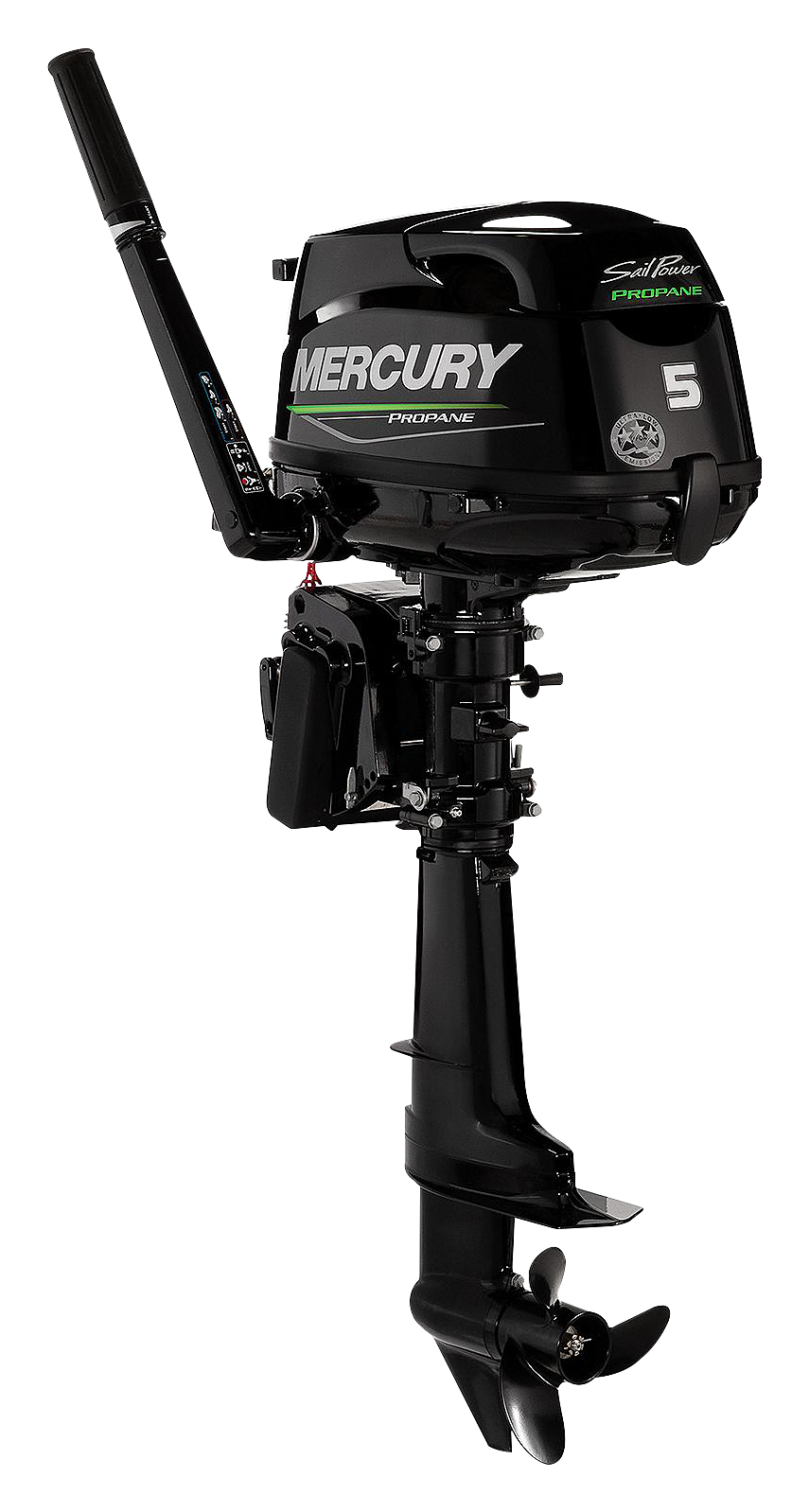 Mercury 5hp Tiller Propane Sail Power FourStroke Outboard Motor, 20" Shaft