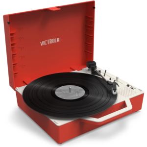 VSC-725SB-POR Victrola Re-Spin Sustainable Bluetooth Suitcase Record Player in Red
