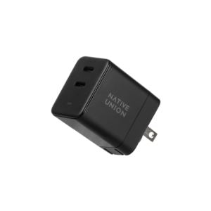 Native Union FAST-PD35-BLK-US Fast GaN PD 35W Charger w/ 2 USB-C Ports Black