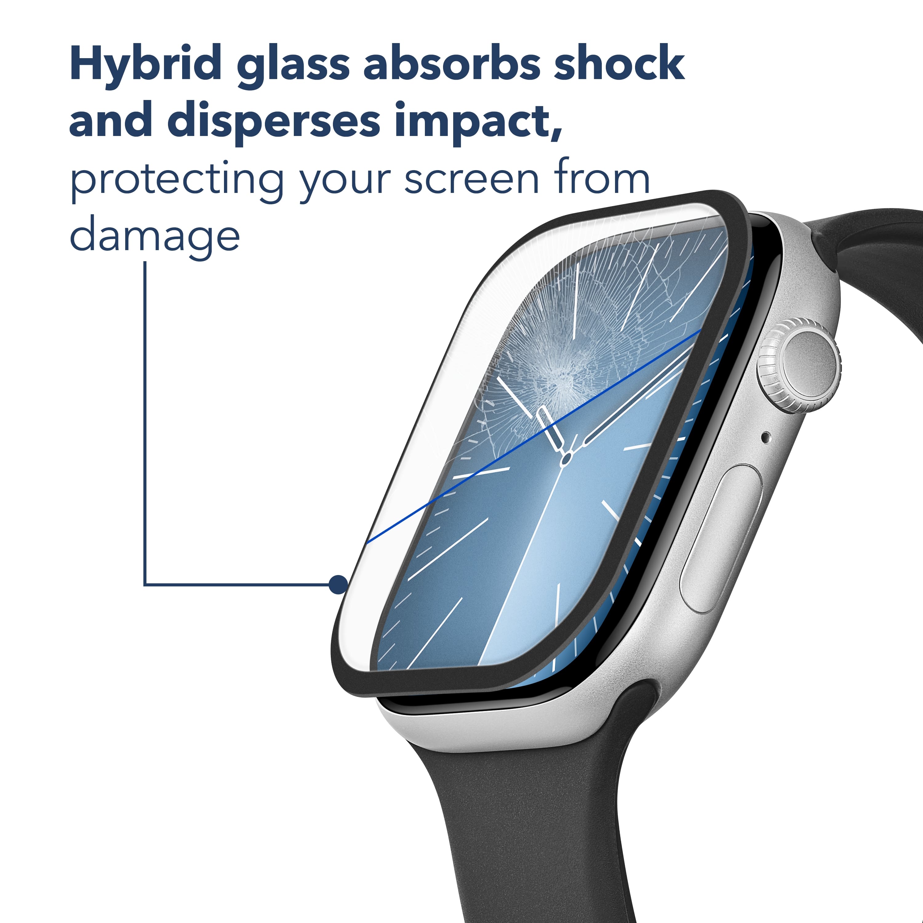 Insignia™ - Hybrid Glass Screen Protectors for Apple Watch 46mm 2024 (2-Pack) - Clear