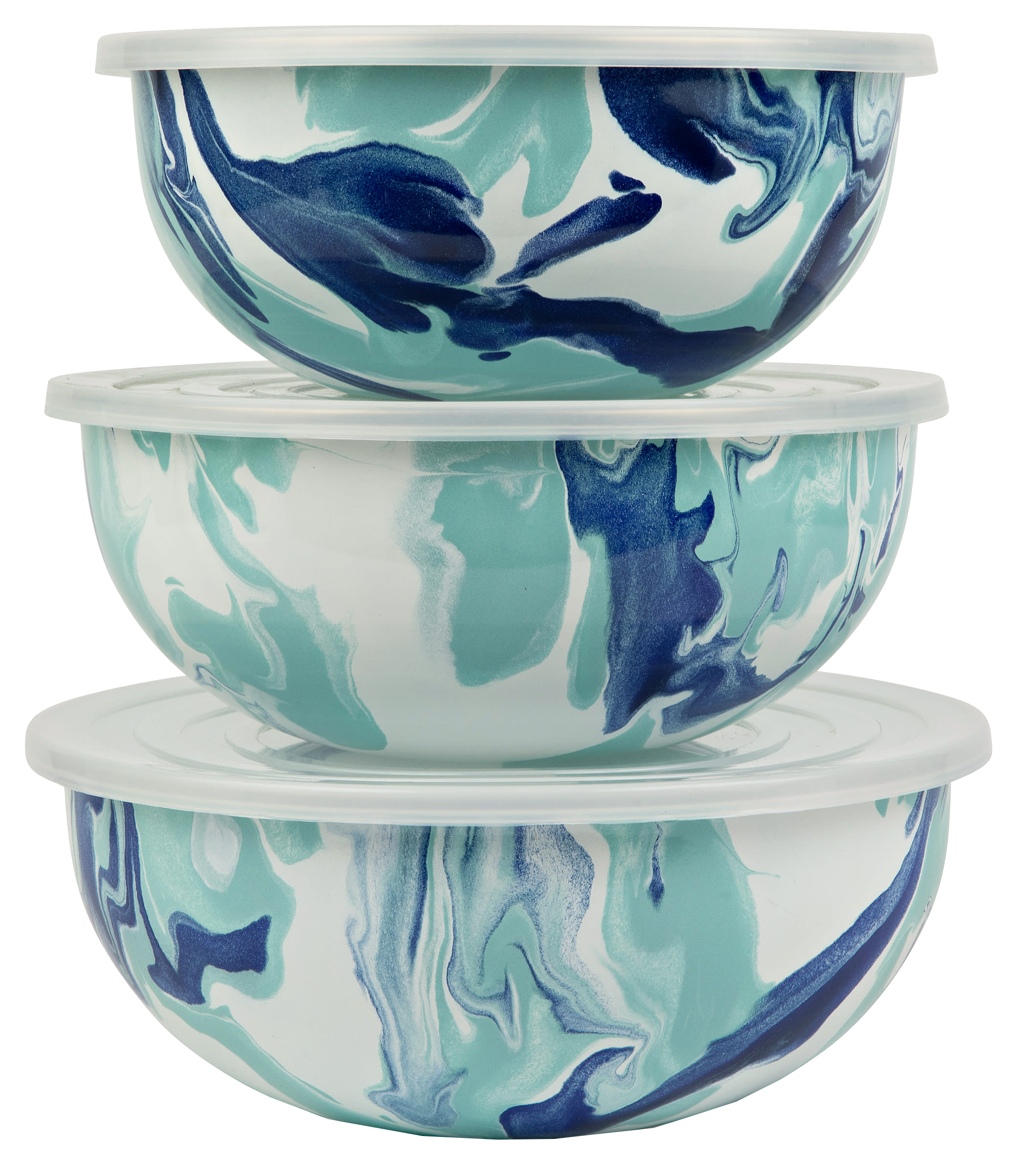 Golden Rabbit Lagoon Enamelware Mixing Bowls Set of 3