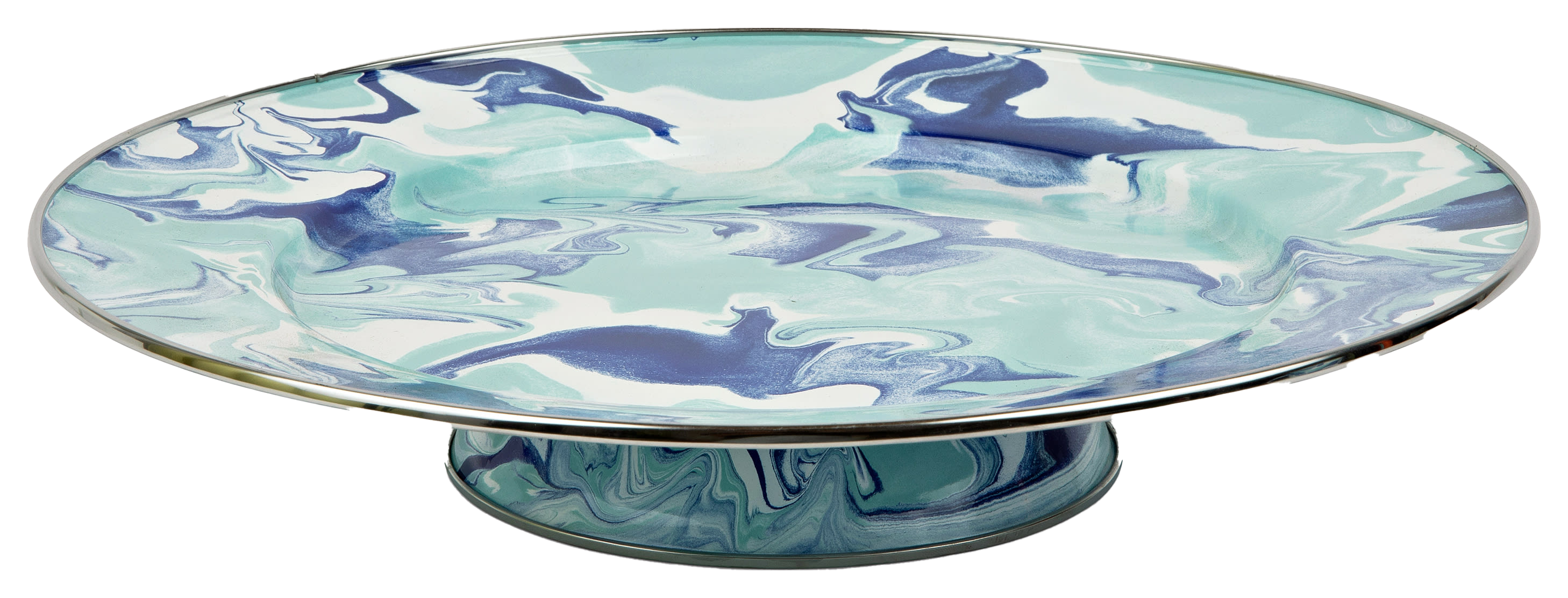 Golden Rabbit Lagoon Enamelware Cake Plate