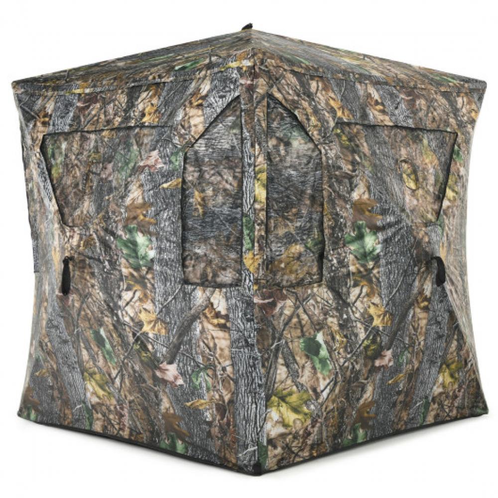 3 Person Portable Pop-Up Ground Tent with Ports and Carrying Bag