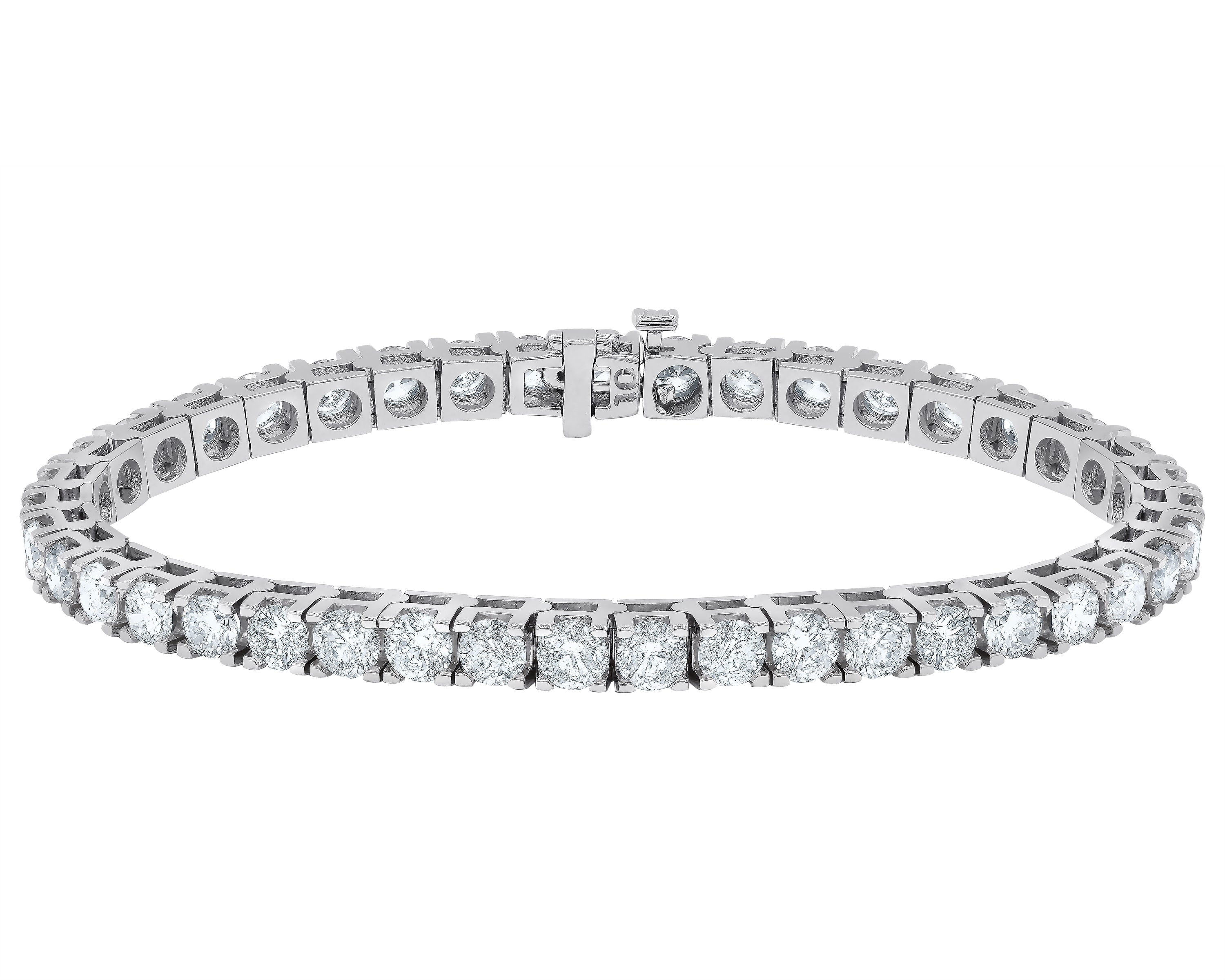 14K White Gold 10.00cts. Tennis Bracelet