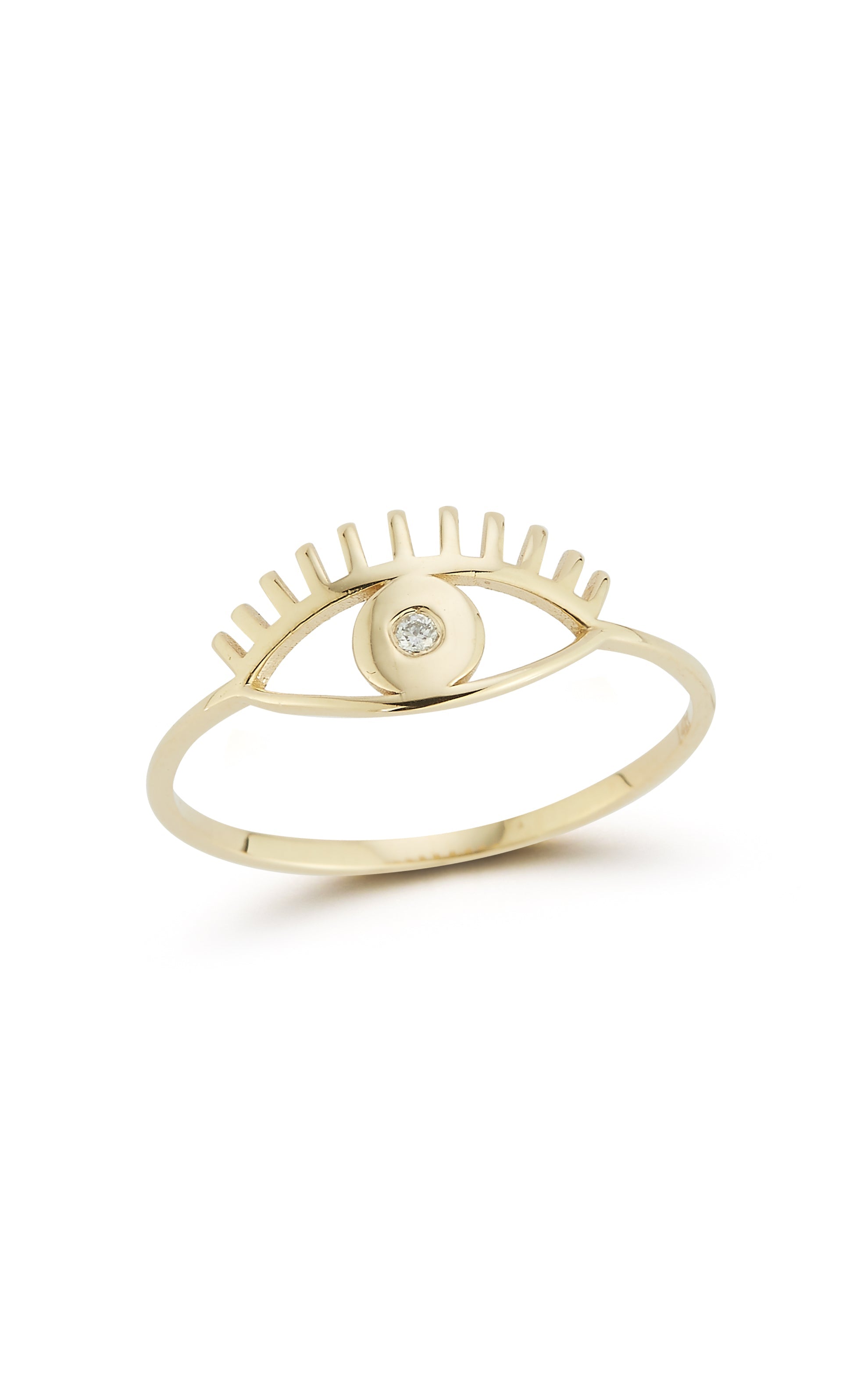 14K Gold & Diamond Evil Eye Ring