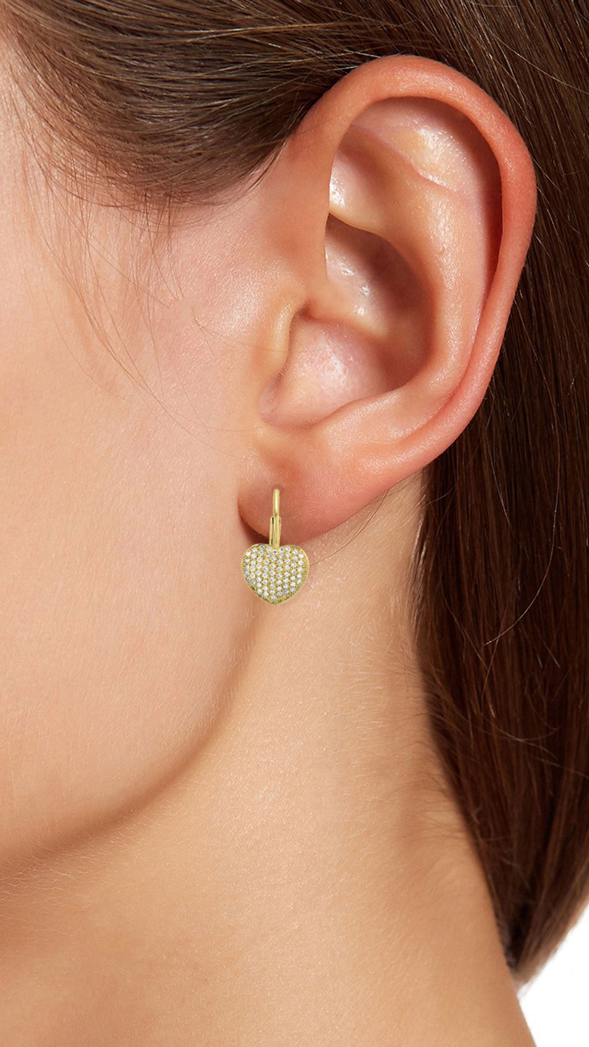 Vermeil Pave Heart Drop