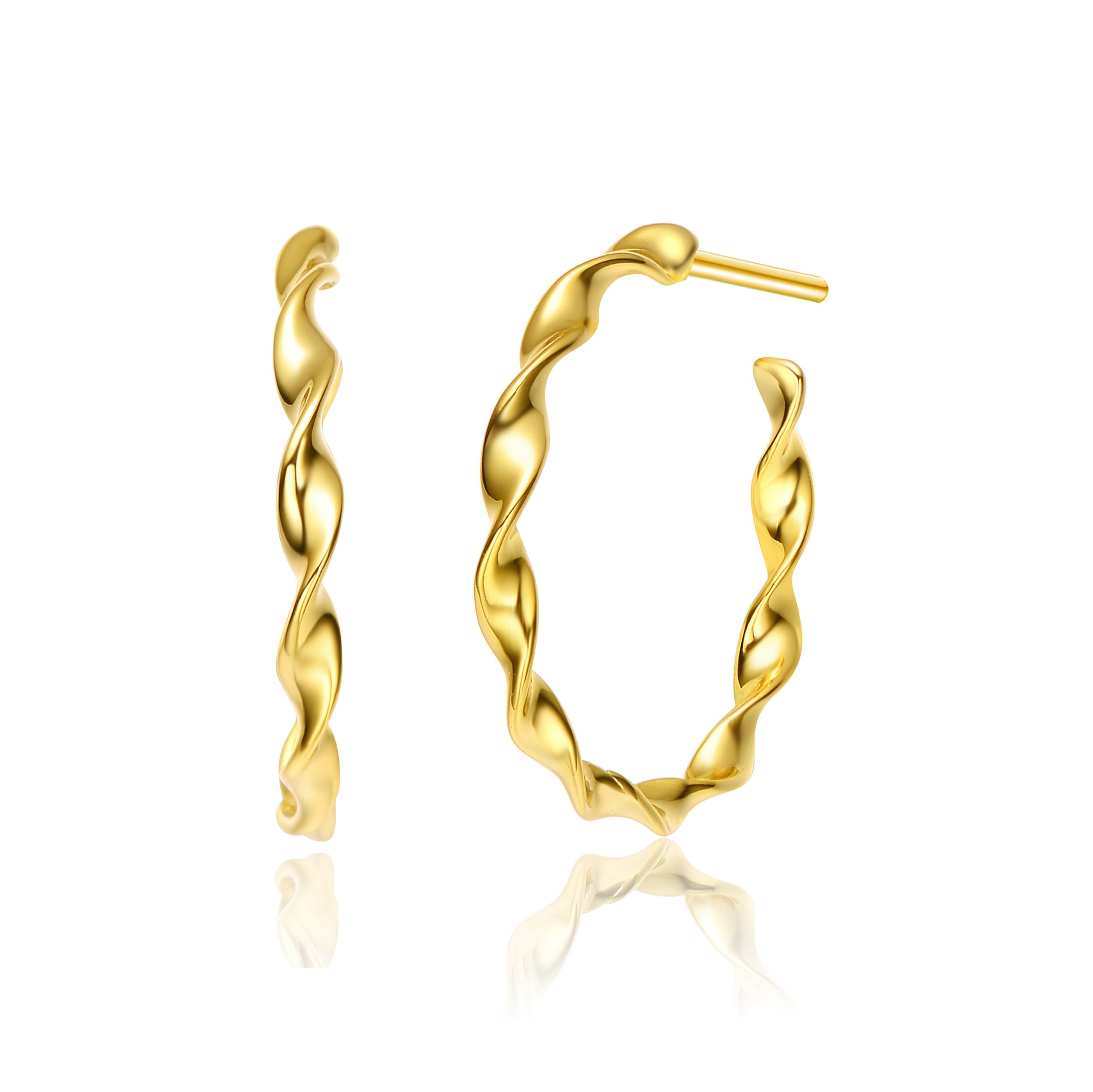 Rachel Glauber 14k Gold Plated Open Hoop