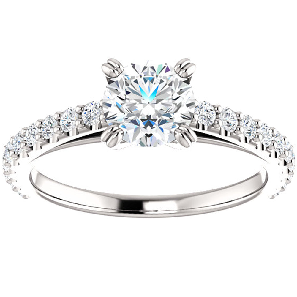 1 Ct Lab Grown Diamond Engagement Ring 14k White Gold (H-I,SI2-I1)
