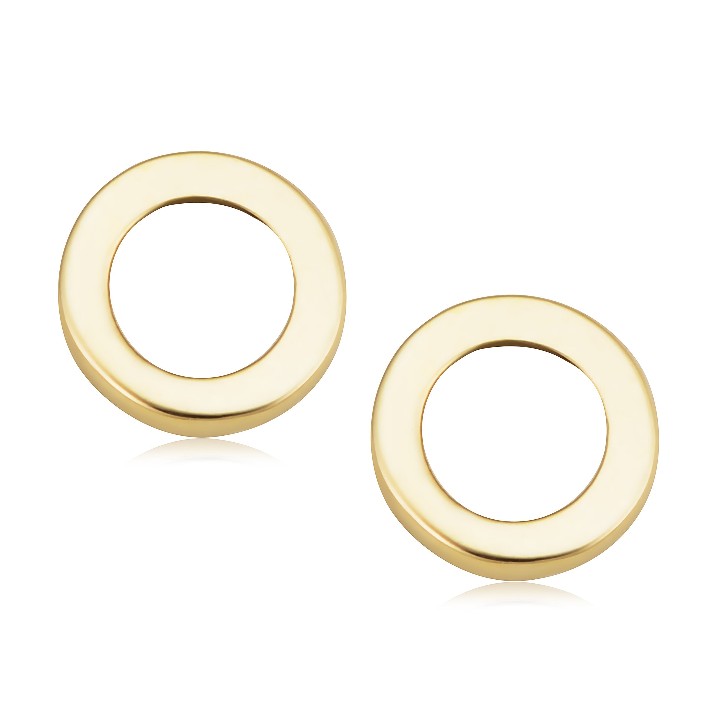 Minimalist 14k Yellow Gold Circle O Stud Conch Cartilage Earrings