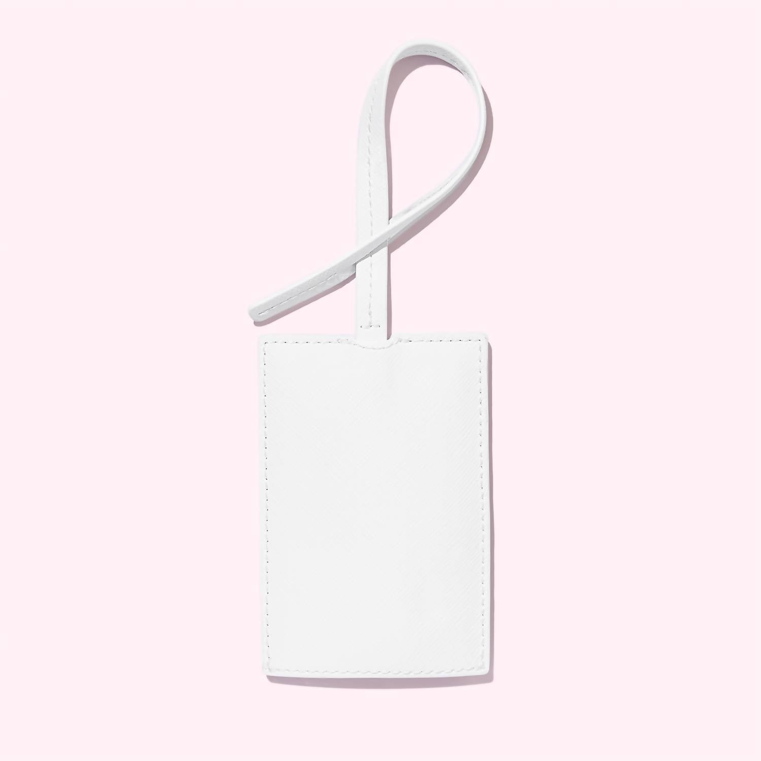 Textured Luggage Tag In Blanc