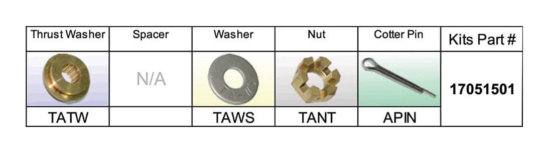 SOLAS Nissan/Tohatsu Type-A 9.9-18hp Fixed Hub Propeller Hardware Kit