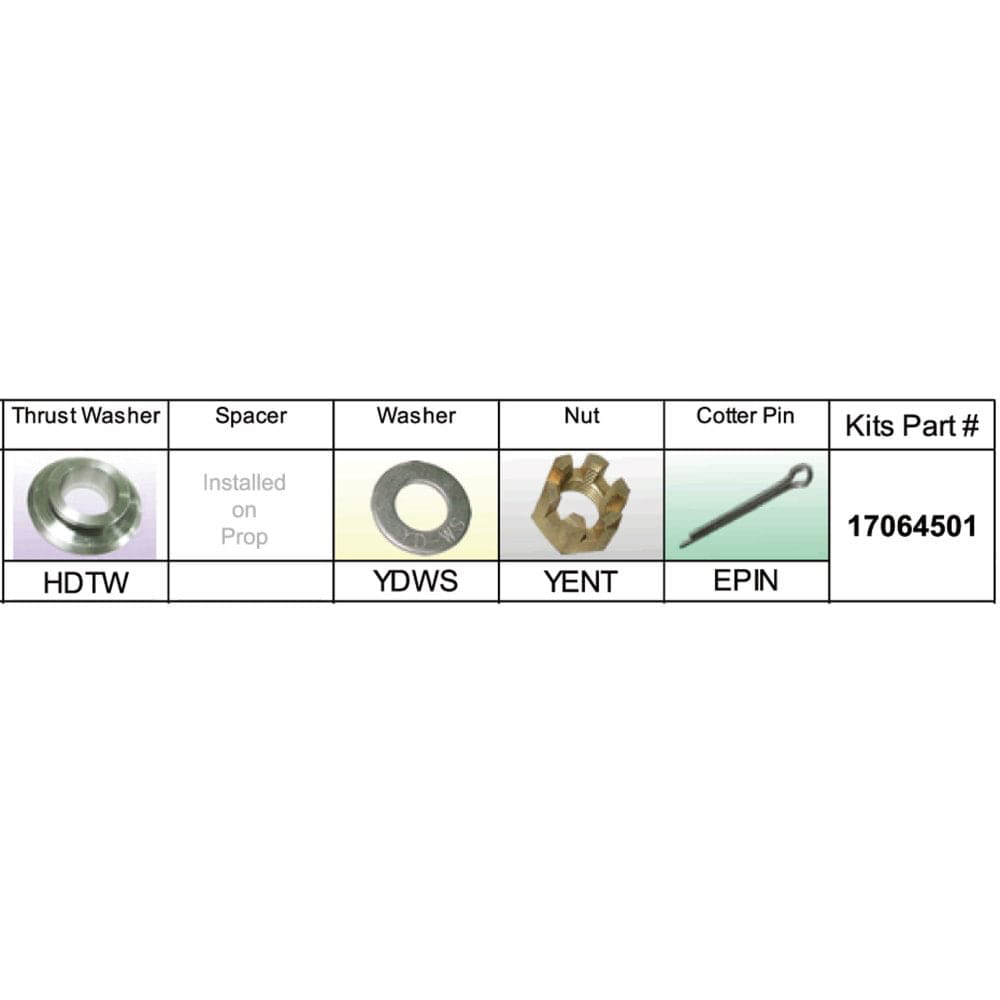 SOLAS Honda Type D 75-130hp Fixed Hub Propeller Hardware Kit