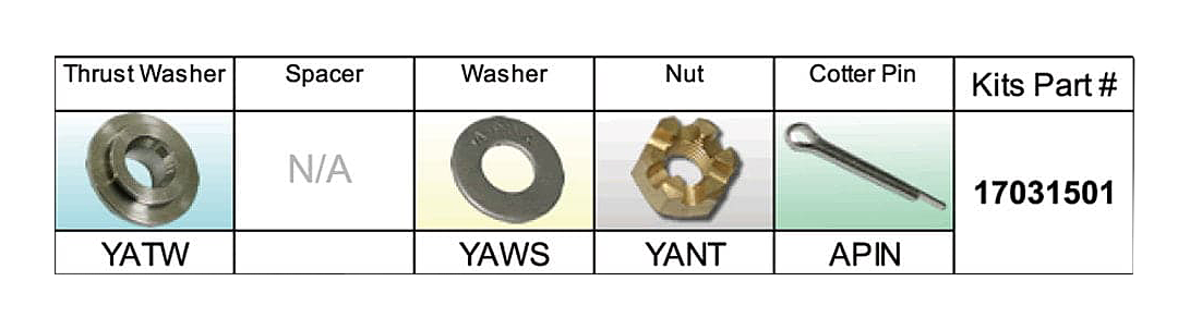 SOLAS Yamaha Type-A 9.9-20hp Fixed Hub Propeller Hardware Kit