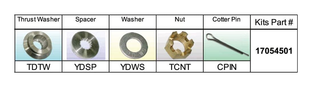 SOLAS Nissan/Yohatsu Type-D 60-140hp Fixed Hub Propeller Hardware Kit