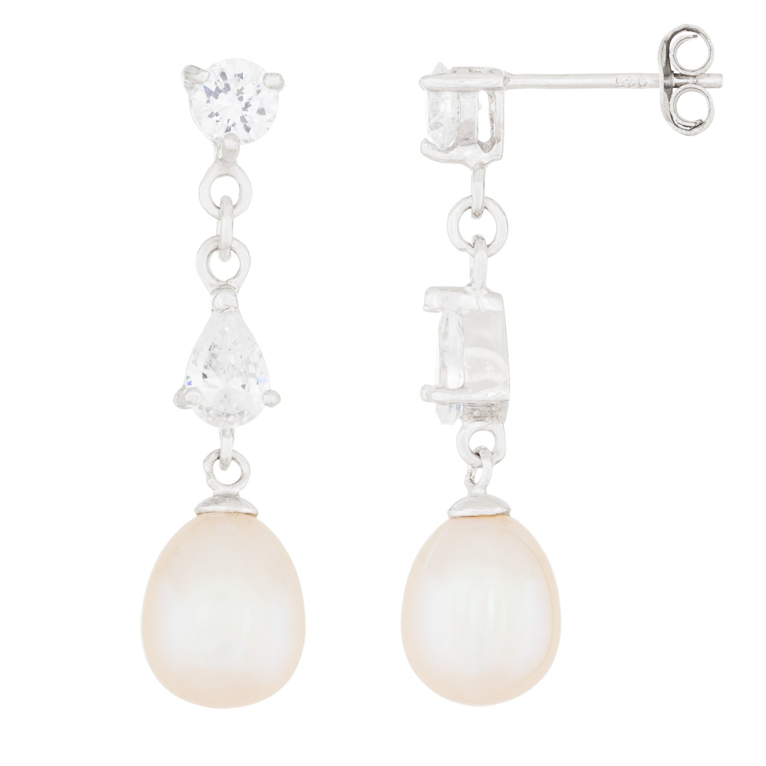 Sterling Silver 7.5-8mm Freshwater Pearl Earrings