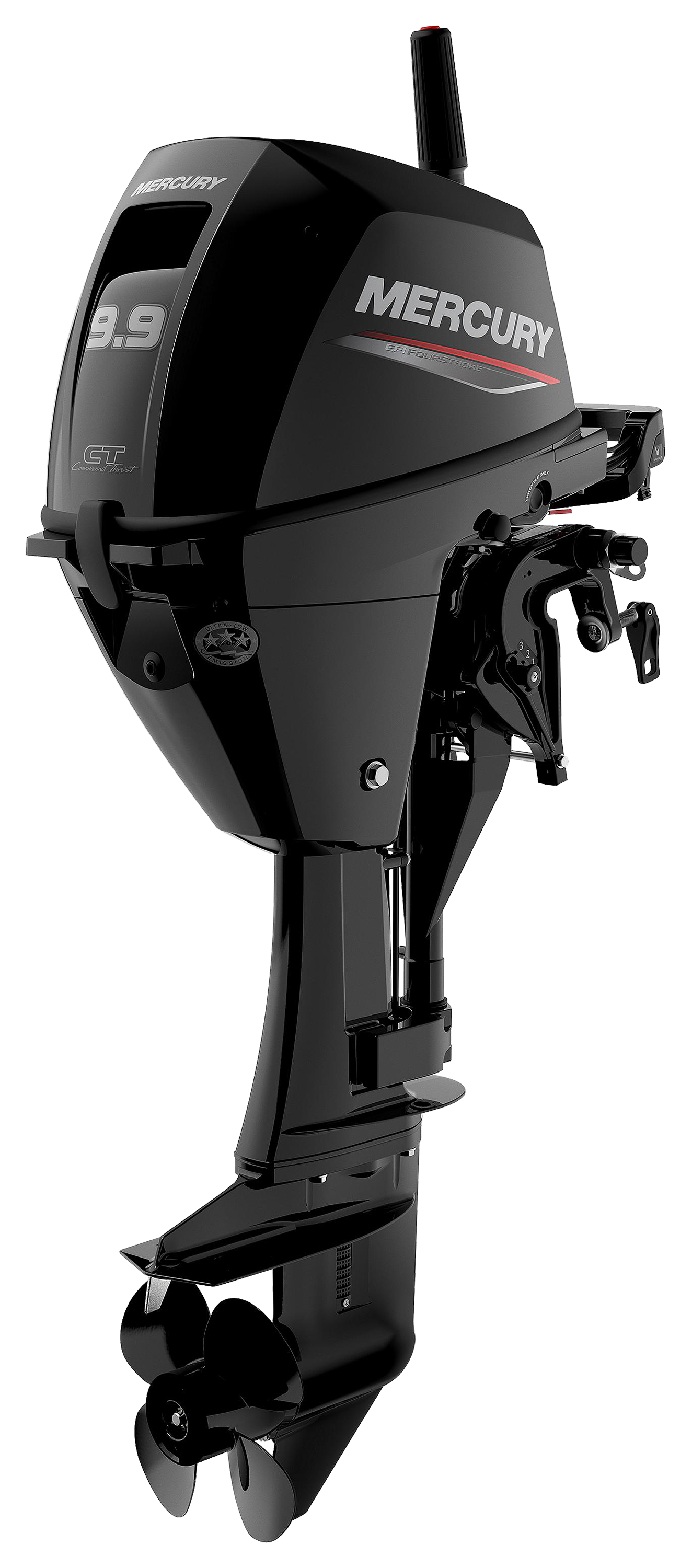 Mercury 9.9hp EFI Tiller FourStroke Command Thrust Manual Outboard Motor with 20" Shaft