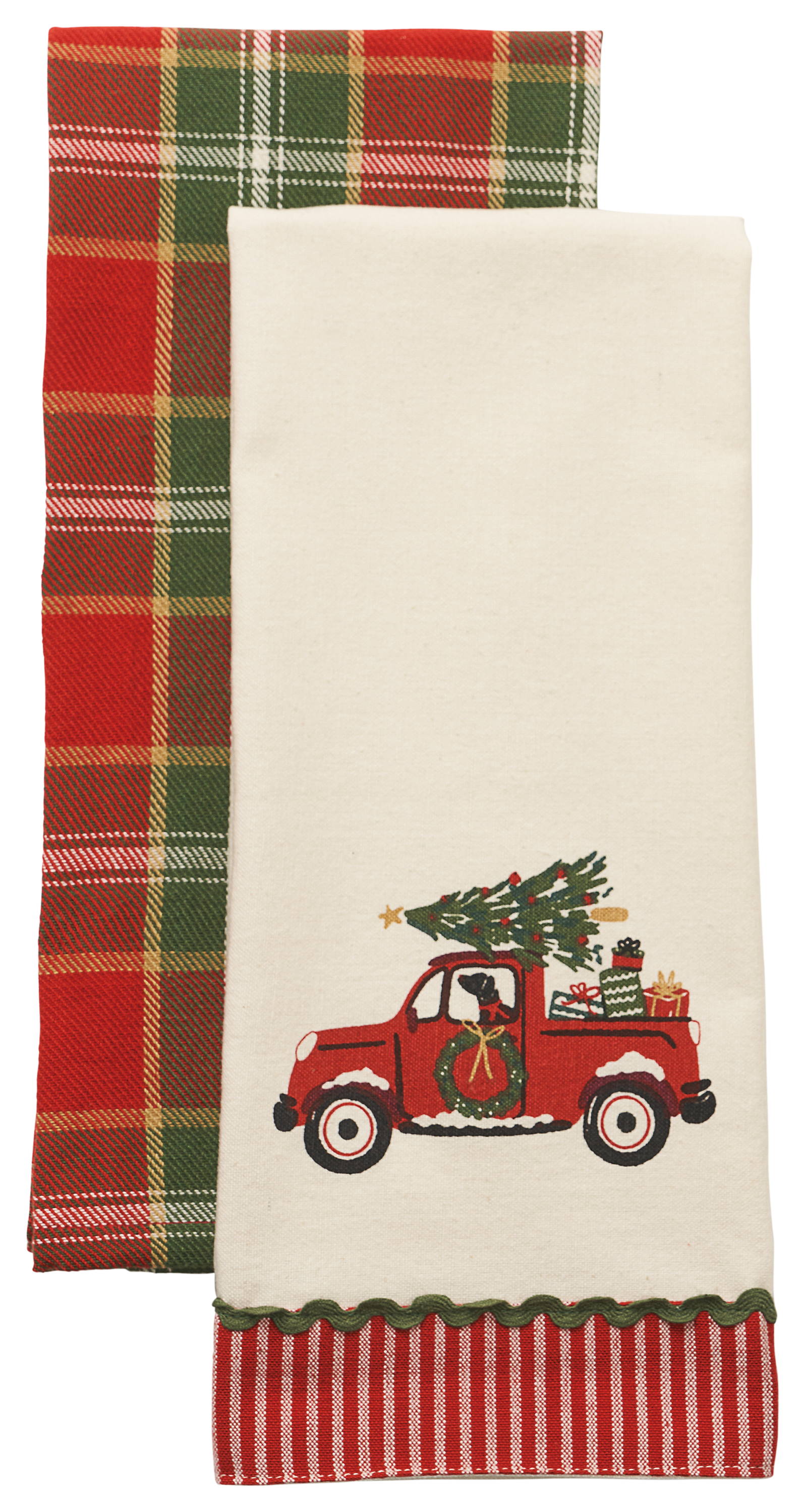 White River Home Holiday Truck Dish Towel 2-Piece Set