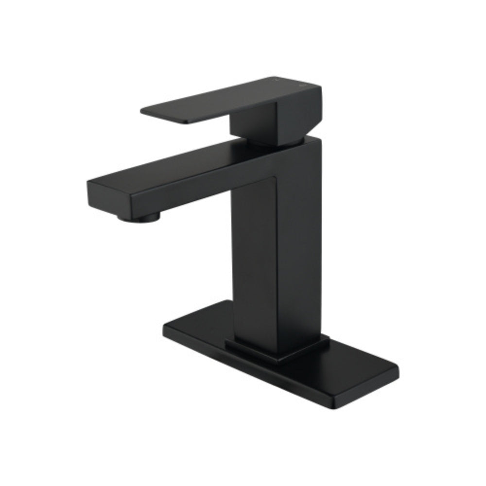 Hivvago Matte Black Waterfall Spout Bathroom Faucet With Single Handle